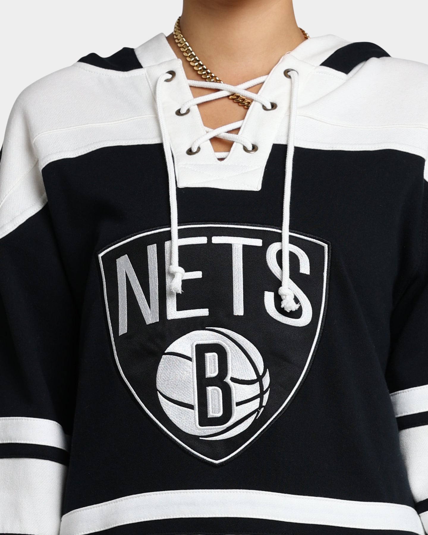47 Brand Brooklyn Nets Superior Lacer Hoodie - Jet Black NBA Basketball Fan Apparel for Men & Women - Perfect for Game Day, Streetwear & Casual Outfits