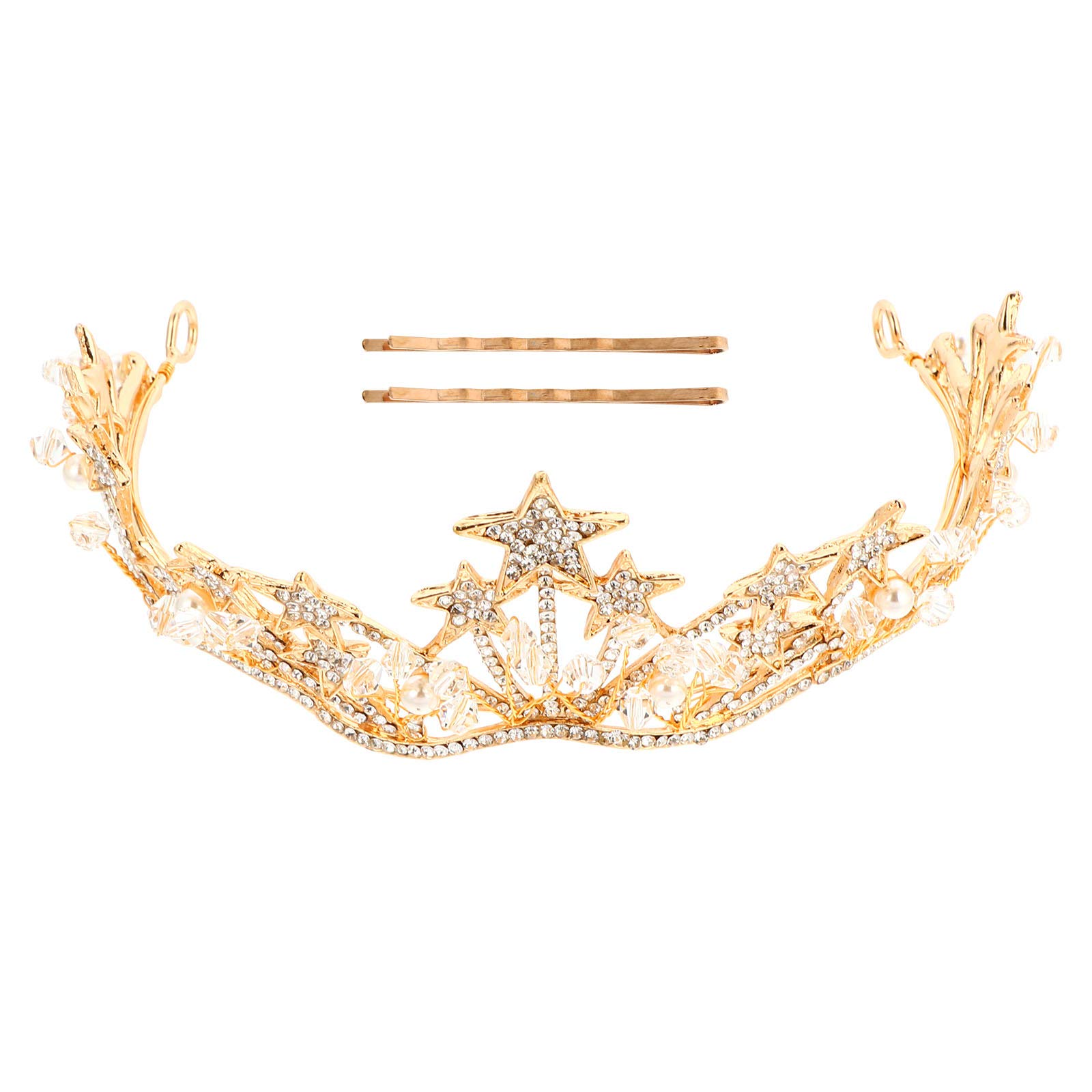1pc Handmade Alloy Rhinestone Star Crown - Christmas Hair Accessories for Women, Wedding Tiara, Prom Princess Birthday Hairpiece - Perfect for Parties, Pageants & Special Occasions