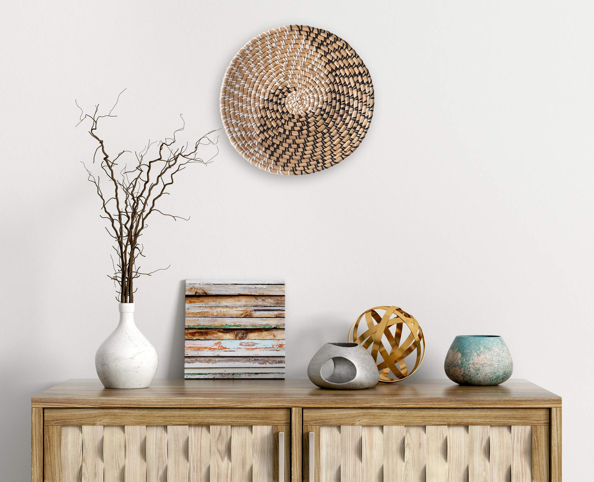 Natural Seagrass Woven Wall Basket - 13.7
