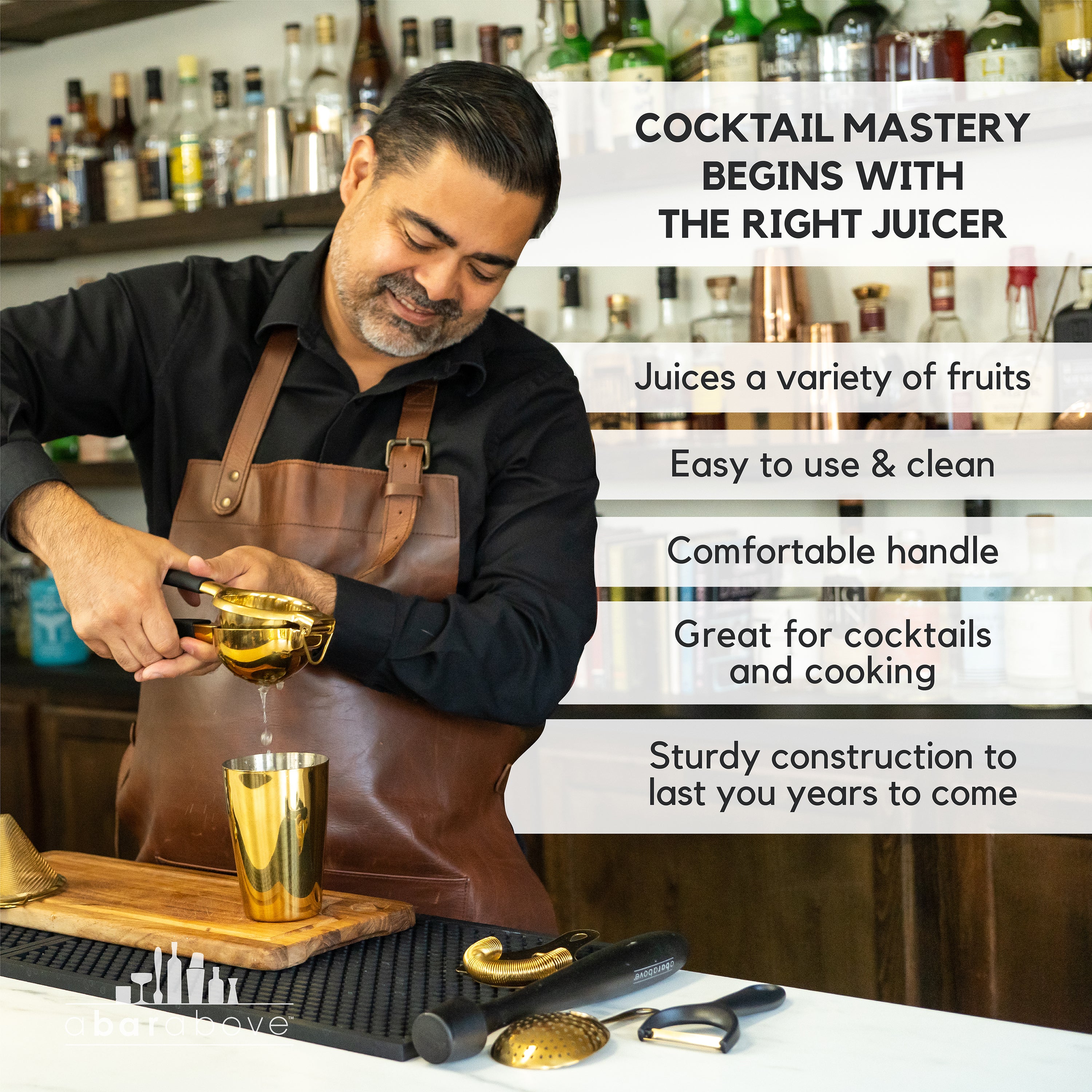 Premium Stainless Steel Citrus Juicer for Lemon, Lime & Orange - Handheld Manual Juicer for Fresh Juice, Cocktails & Cooking - Easy Squeeze & Drip-Free Design