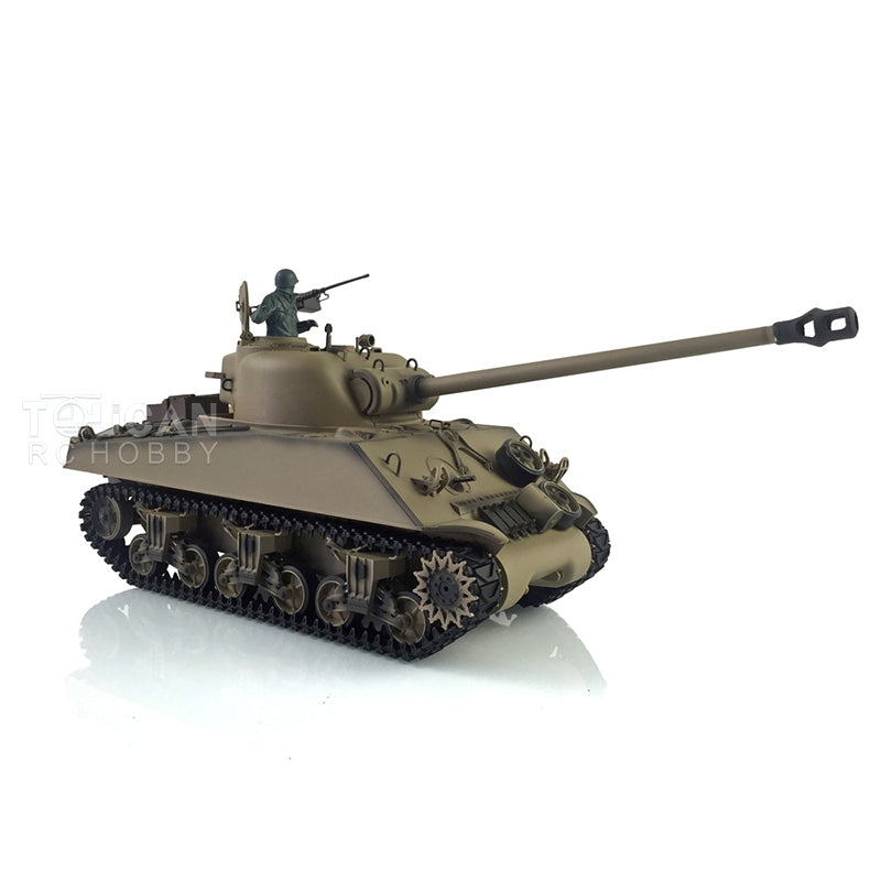 Henglong 1/16 Scale FPV 7.0 M4A3 Sherman RTR RC Tank with 360° Rotating Turret, Barrel Recoil & Metal Tracks - Ready-to-Run Remote Control Military Vehicle with Engine Sound & FPV Camera for Adults & Collectors - Perfect for Battle Reenactments, Outdoor Play & RC Hobbyists