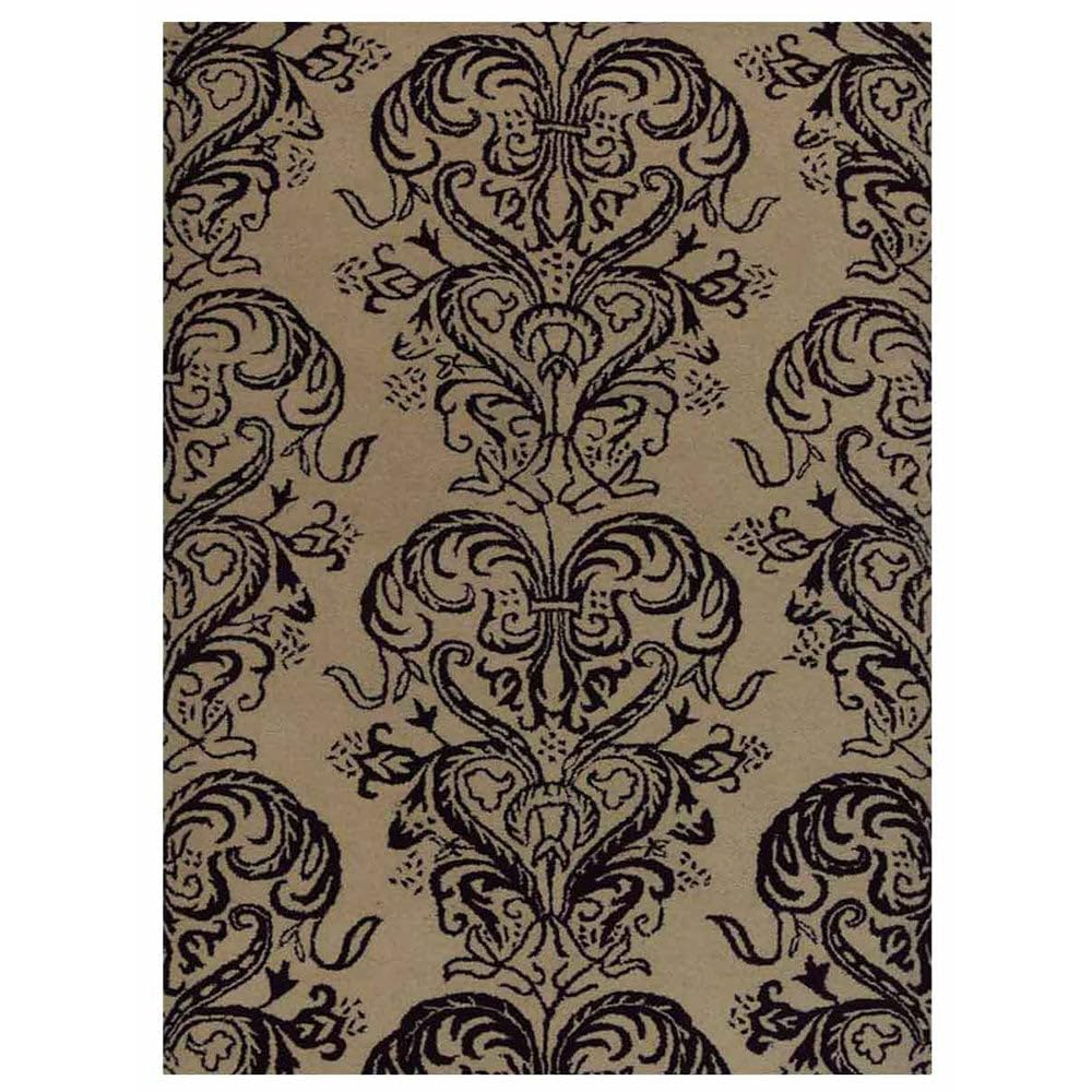 Hand Tufted Wool Eco-Friendly Area Rugs 4'x6' Rectangle - Cream & Brown Contemporary Modern Design, High Pile Handmade Carpet for Living Room, Bedroom | Soft & Durable Floor Decor for Home, Office (K20930)