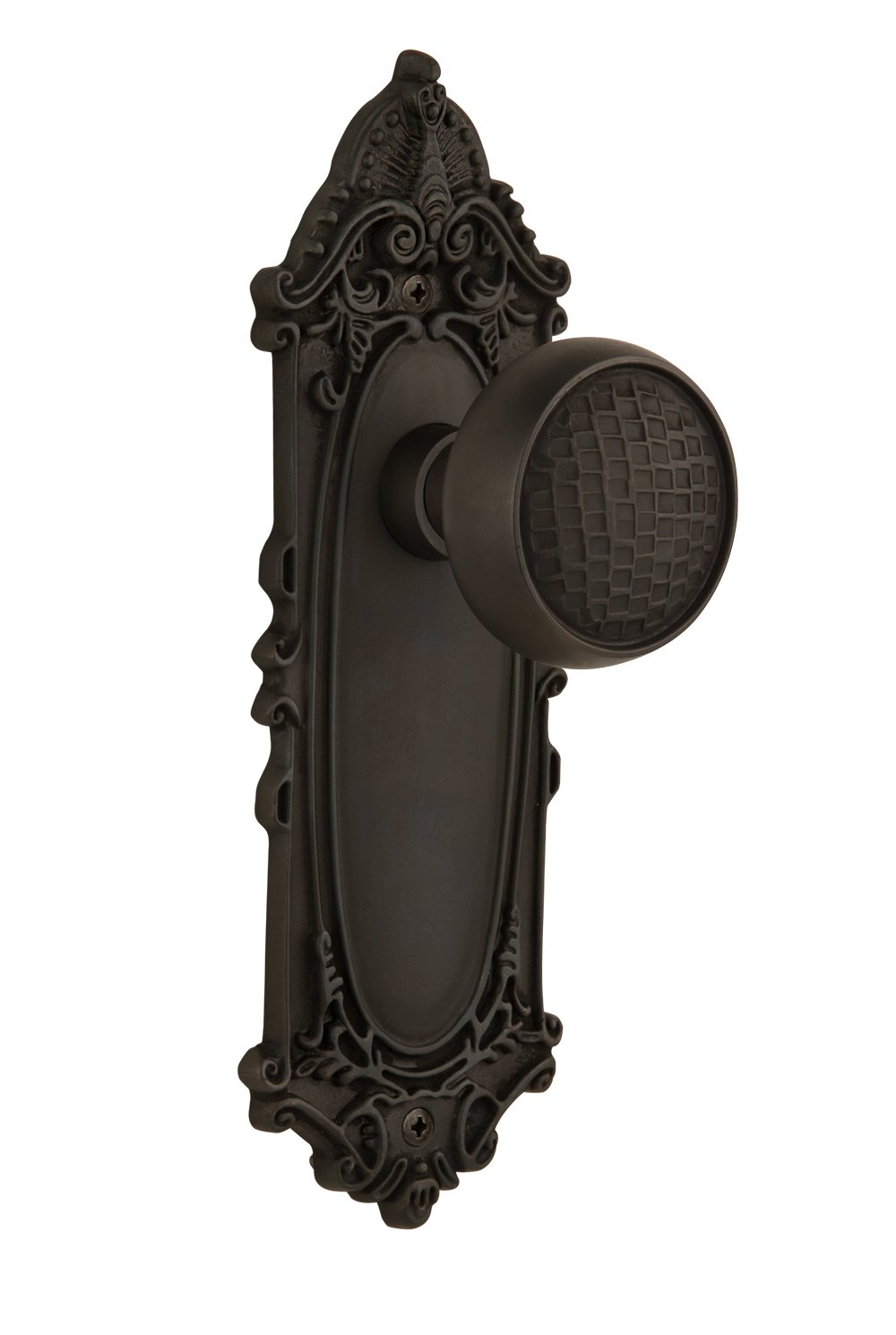 Vintage Victorian Cabinet Plate with Craftsman Knob - Double Dummy Design in Oil-Rubbed Bronze Finish | Perfect for Antique Furniture Restoration & Classic Home Decor