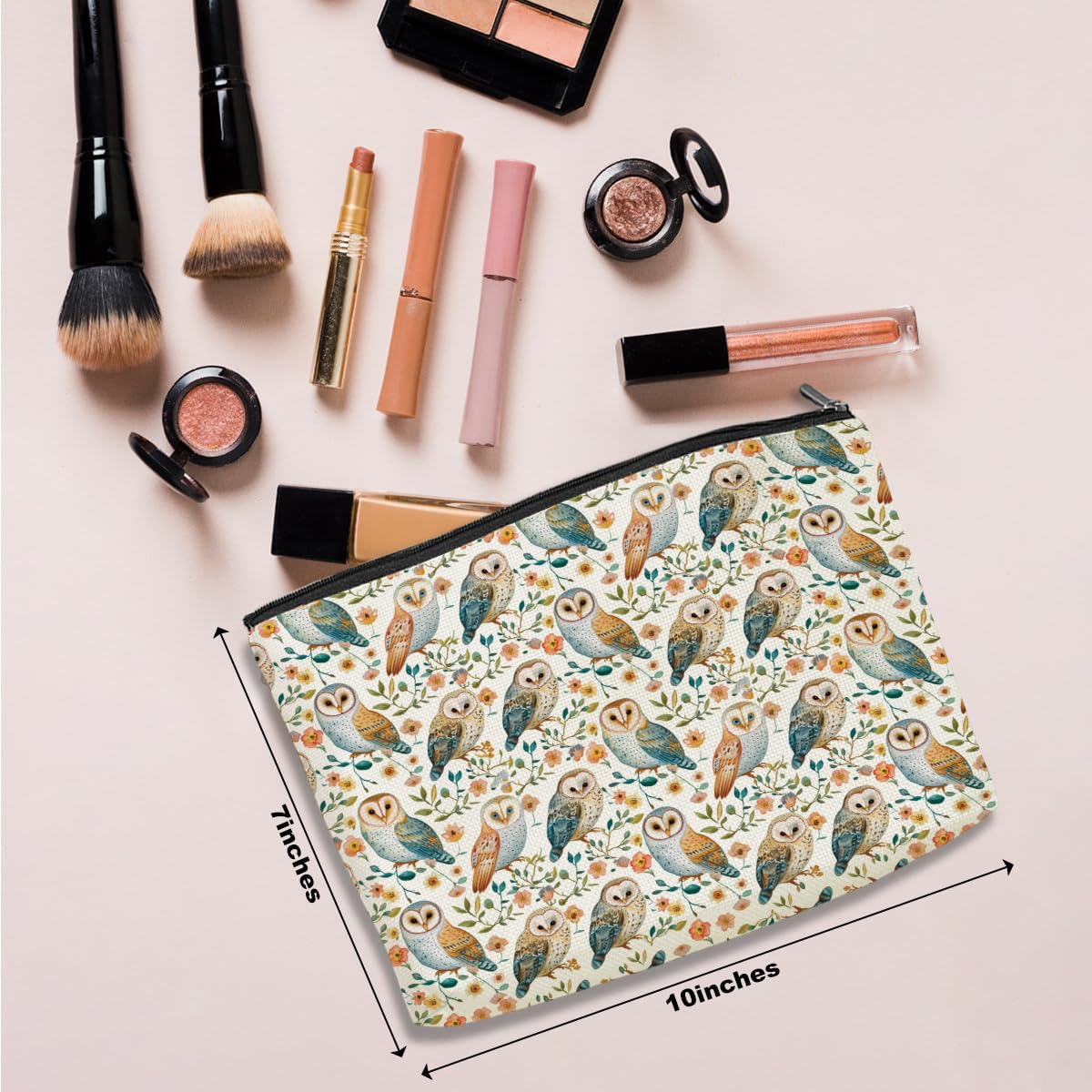 **Cute Owl Cosmetic Bag - Funny Owl Makeup Pouch for Women, Bestie, Sister & Grandma - Owl Lover Gifts for Birthday, Mother's Day, Christmas & Friendship - Travel & Daily Makeup Storage**