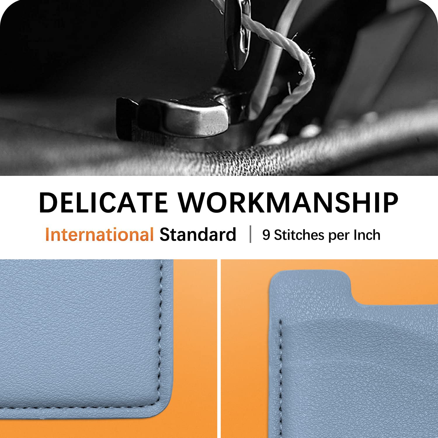 Stick On Phone Wallet - Leather Card Holder for iPhone & Samsung, Stretchy Credit Card Holder for Back of Phone, Compatible with Most Phone Cases (2 Pack, Blue) - Perfect for Travel, Shopping & Everyday Use
