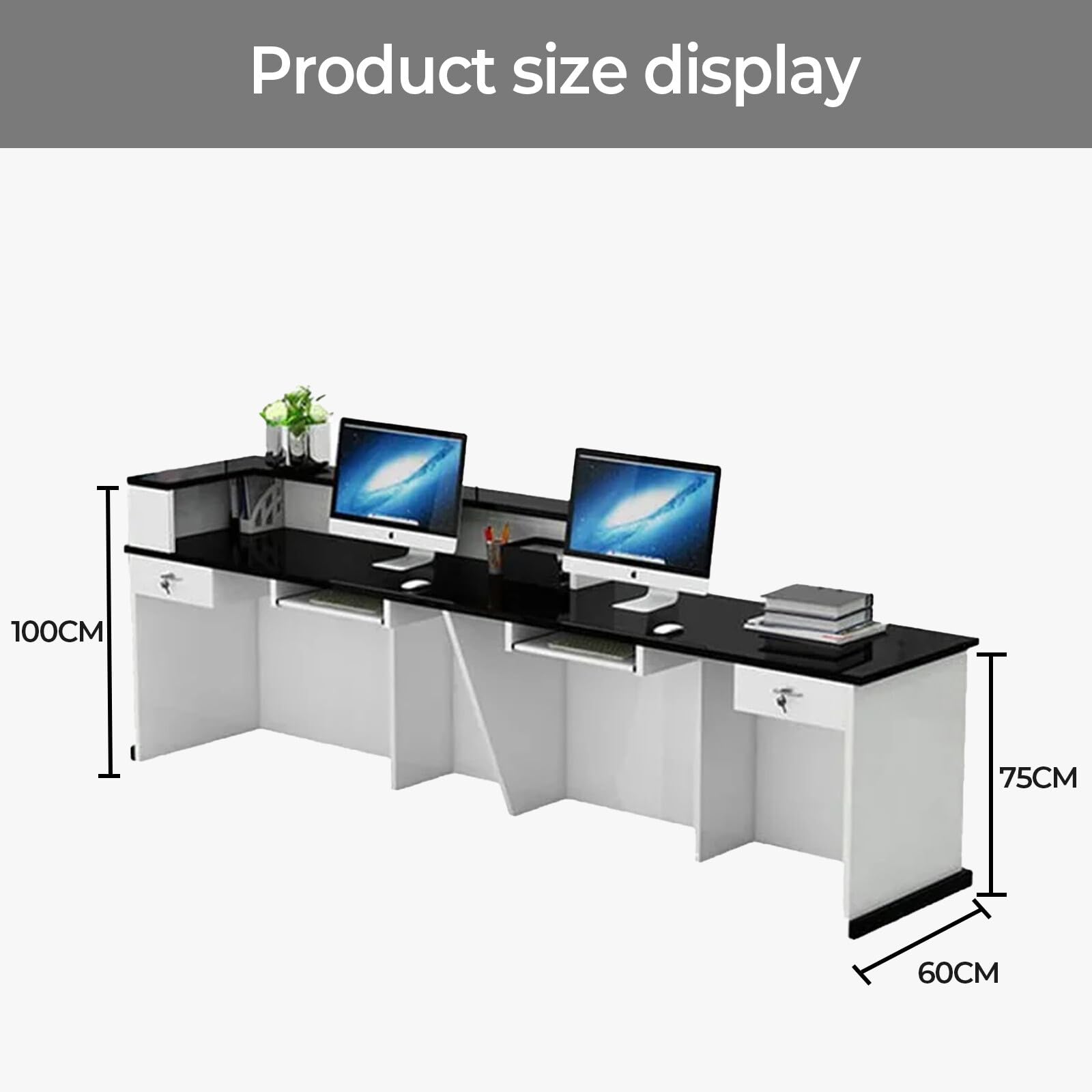 Modern Reception Counter Desk with Drawer - 110