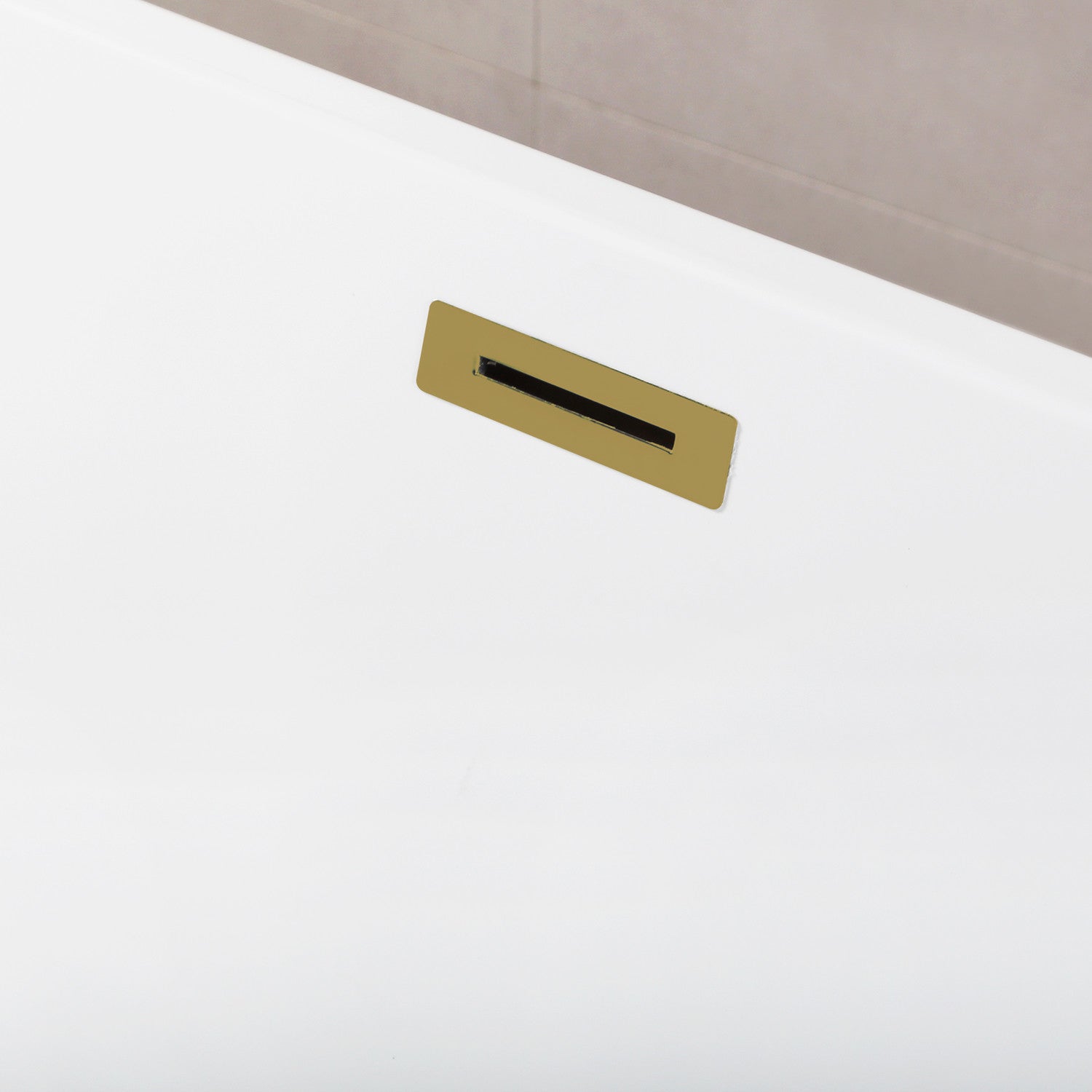 Aqua Eden 59 Inch Acrylic Freestanding Bathtub - Rectangular Double Ended Soaking Tub with Drain, Glossy White & Brushed Brass Finish | Perfect for Master Bathroom, Spa Retreat & Luxury Home Renovation