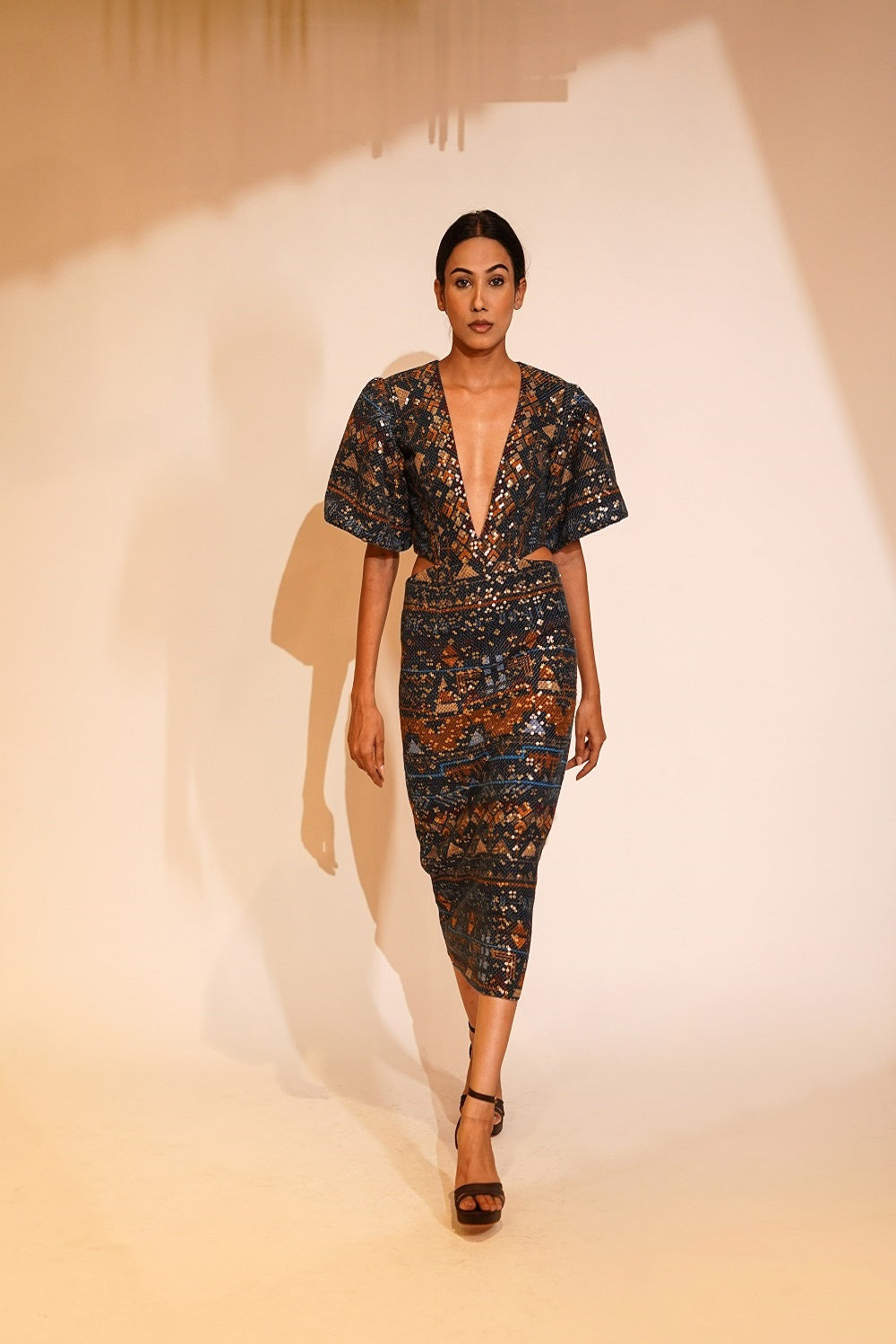 Midnight Blue Aztec Print Dress - Boho Chic Maxi Dress for Women | Perfect for Festivals, Vacations & Casual Outings