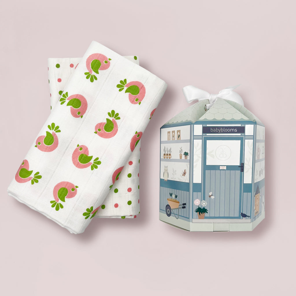 Soft Organic Muslin Swaddle Blankets for Babies - 3-Pack Pink Baby Shower Gift Set | Perfect for Newborn Swaddling, Nursing Cover & Stroller Blanket