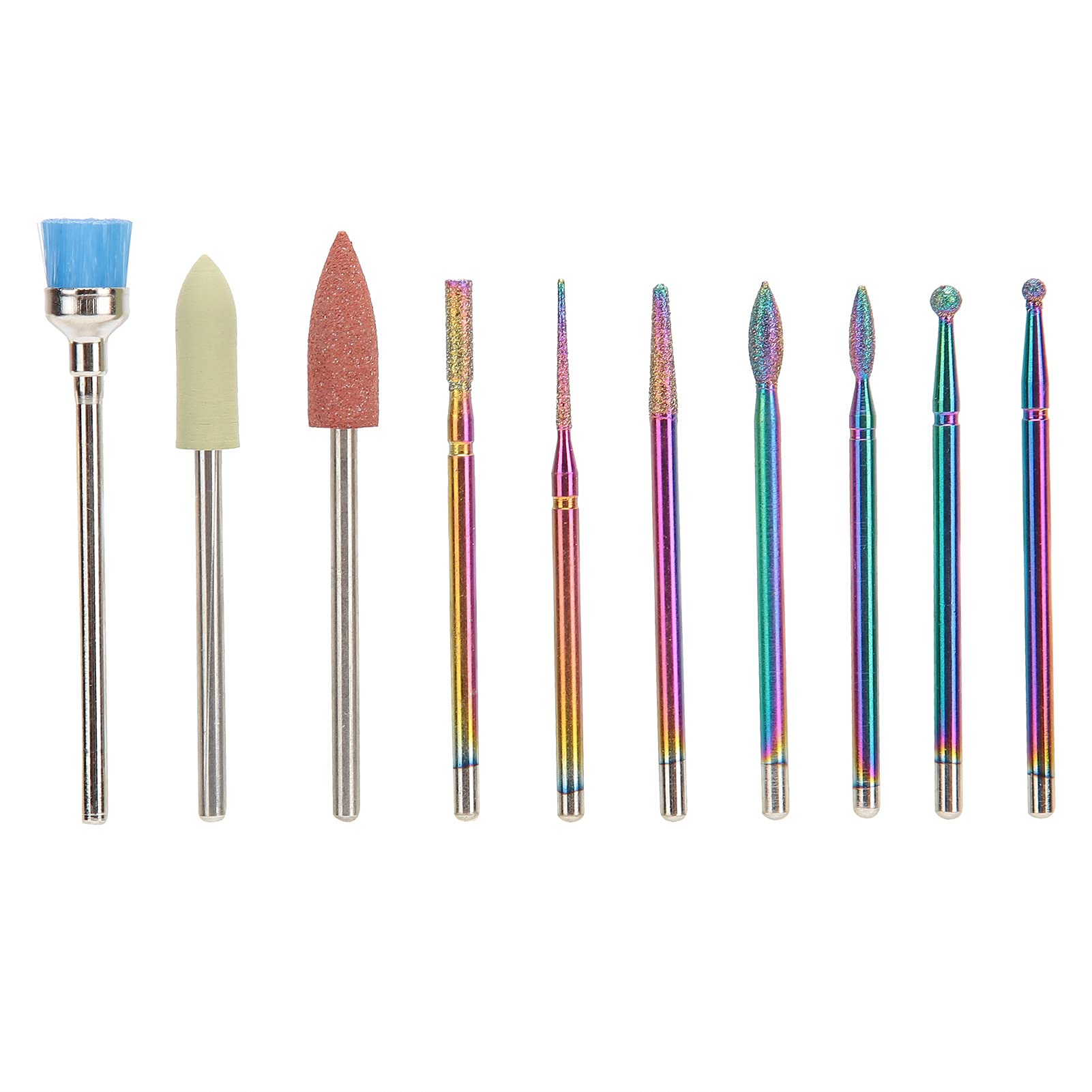 Professional Tungsten Steel Nail Drill Bits Set for Manicure & Pedicure - Nail Art Polishing Grinding Heads with Dust Brush - Perfect for Home Salon, Nail Artists & DIY Nail Care