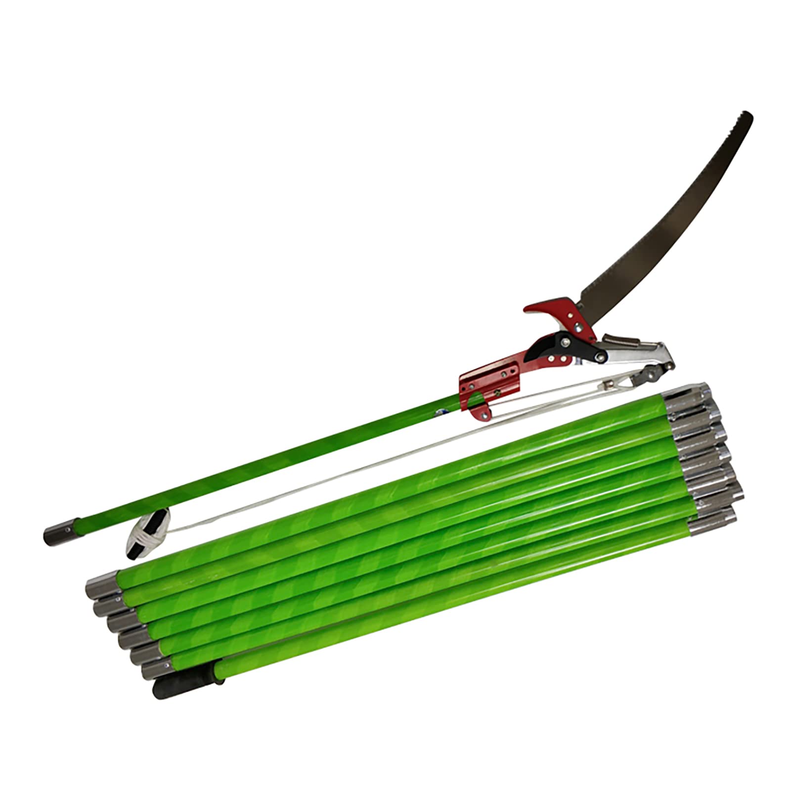 26FT Tree Pole Pruner with 8-Piece Extension - Professional Saw Trimmer Shear Cutter for Coconut & Palm Branches - Perfect for Garden Pruning, Landscaping & Tree Maintenance