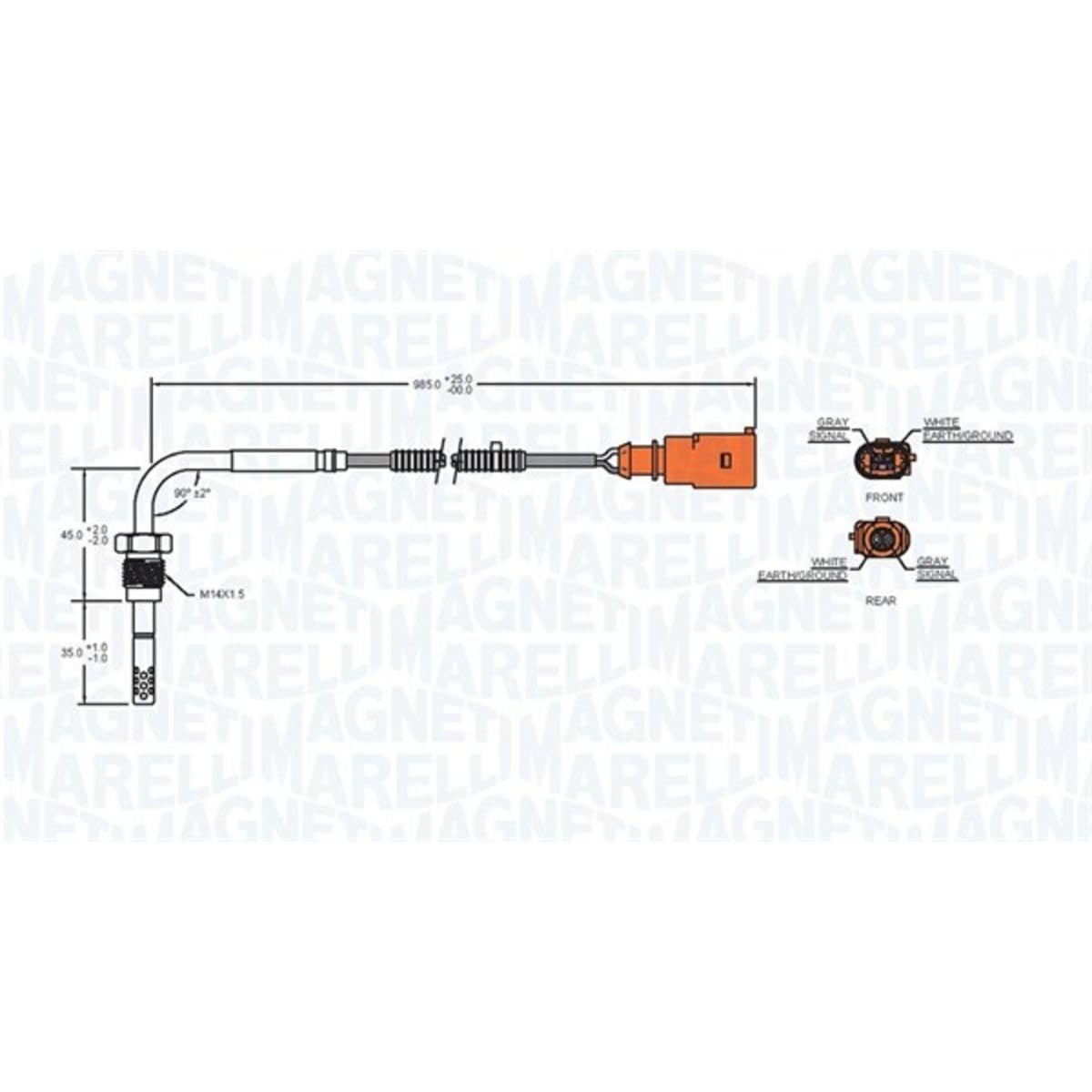 Magneti Marelli 172000201010 Exhaust Gas Temperature Sensor - High Performance Replacement for Diesel & Gas Engines - Perfect for Trucks, SUVs & Industrial Vehicles