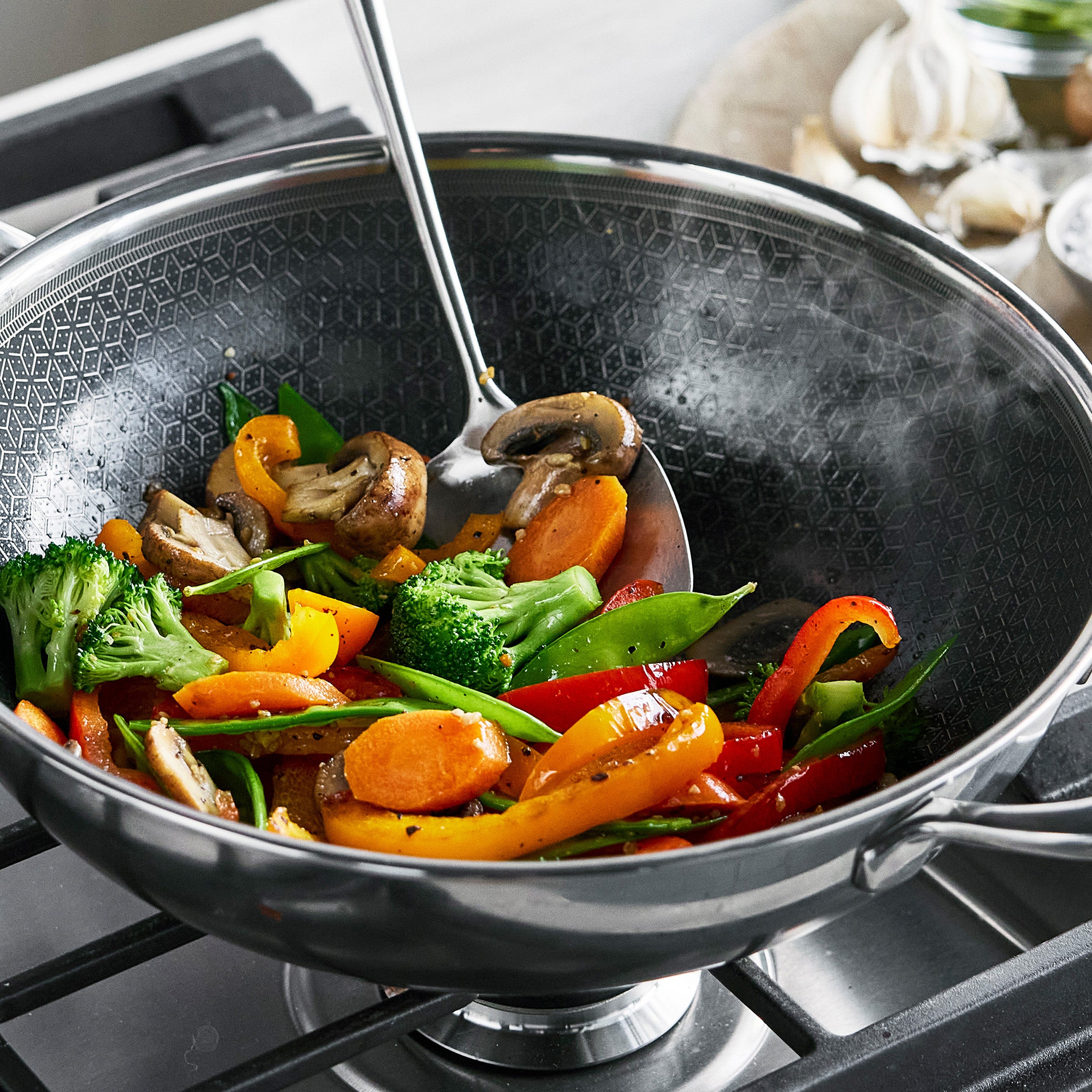 Spectra Thermobond Hybrid Ceramic Nonstick 12-Inch Wok Pan with Glass Lid - PFOA-Free, Scratch-Resistant Cookware for Stir Fry, Sauteing & Asian Cooking