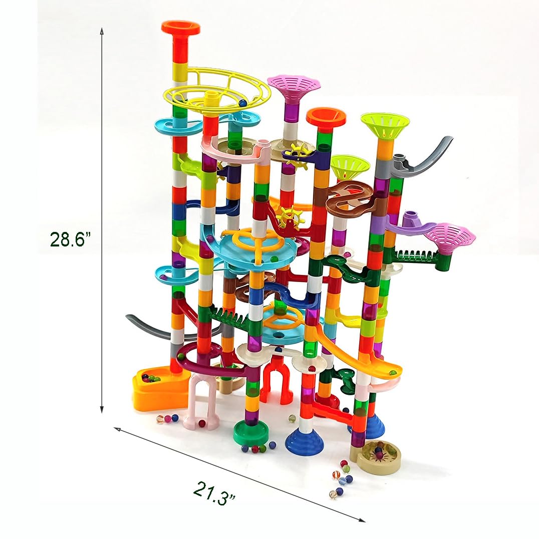 200Pcs Marble Run Maze Game Construction Building Toy Set - 30 Glow in Dark Plastic Marbles, STEAM Educational Race Track for Kids | Perfect for Birthday Gifts, Classroom STEM Activities & Family Game Nights