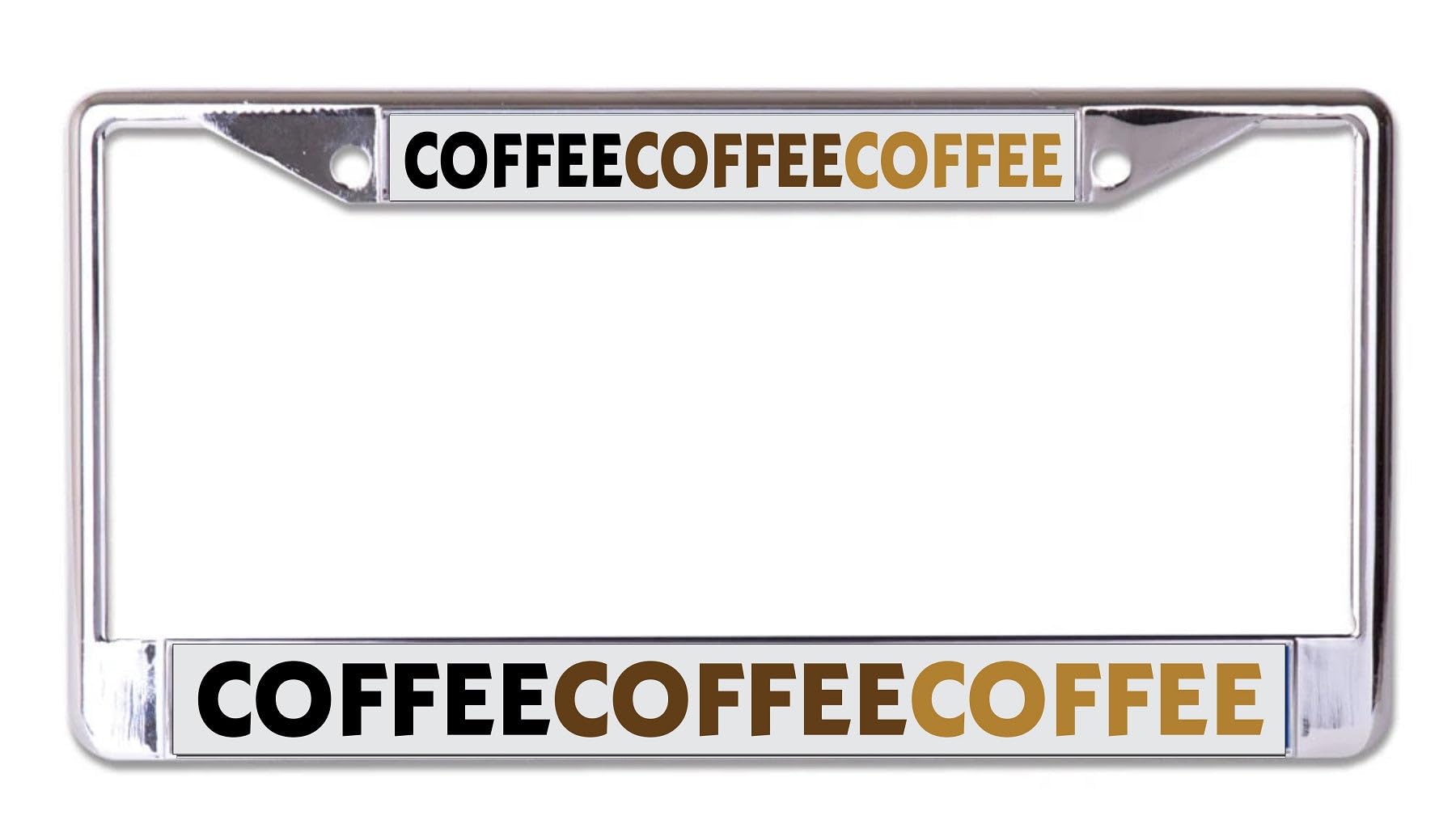 Chrome License Plate Frame for Coffee Lovers - Perfect for Cars, Trucks & Motorcycles - Unique Gift Idea for Coffee Enthusiasts