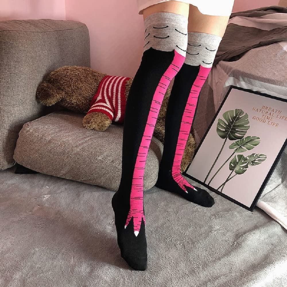 Funny Chicken Leg Socks - Novelty Animal Paw Stockings for Adults & Kids - Perfect White Elephant Gag Gift, Crazy Prank Present - Great for Christmas Stocking Stuffers, Costume Parties & Silly Surprises