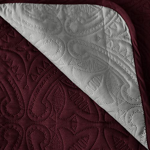 Solid - Wine / Light Grey