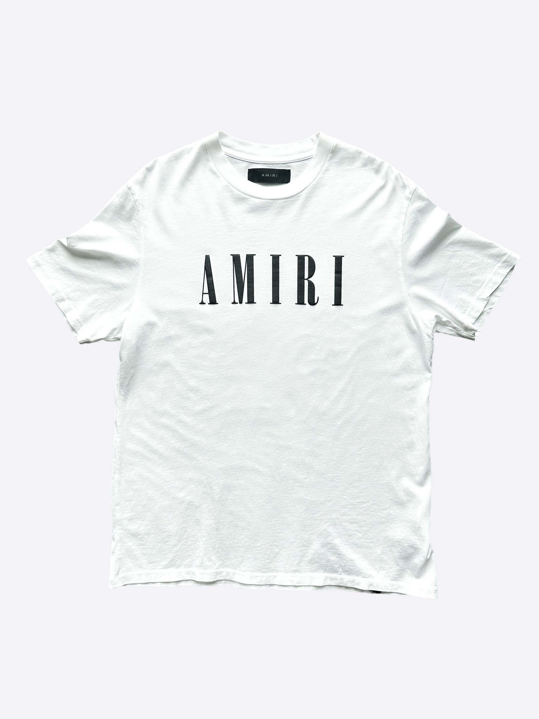 Amiri White & Black Core Logo T-Shirt for Men - Stylish Graphic Tee for Casual Wear & Street Fashion