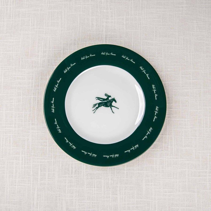 Hold Your Horses Dinner Plate Set - 4-Piece Farmhouse Style Ceramic Plates for Everyday Use, Family Dinners & Country-Themed Decor