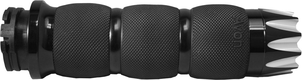 Avon Grips Black Air Cushion Excalibur Grips AIR-90-AN-FL-EX - Premium Comfort Motorcycle Hand Grips for Harley, Cruiser & Touring Bikes - Reduce Vibration & Fatigue on Long Rides