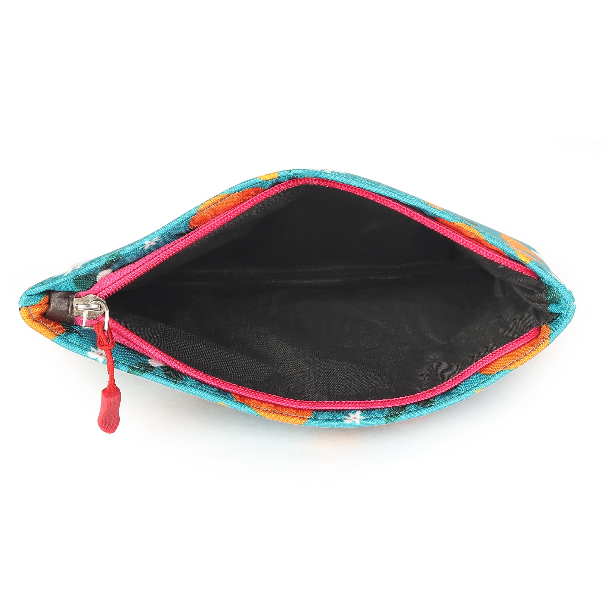 KALA SHOP Multifunctional Travel Pouch for Women, Men & Kids - Waterproof Storage Bag, Makeup Organizer, Utility Pouch with Orange Floral Design - Perfect for Travel, Gym, Cosmetics & Daily Essentials