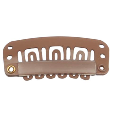 20pcs Stainless Steel U-Shape Snap Clips for Hair Extensions, Wigs & Hairpieces - Durable Wig Accessories & Hair Combs (Light Brown) - Perfect for Salon, Cosplay & Daily Hairstyling