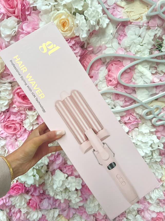 GL Hair 3 Barrel Waver Kit (6-Piece Set) - 25mm Curling Iron with 3 Heat Settings, Fast Heating for Beachy Mermaid Waves - Perfect for Long & Short Hair Styling at Home, Parties & Special Events