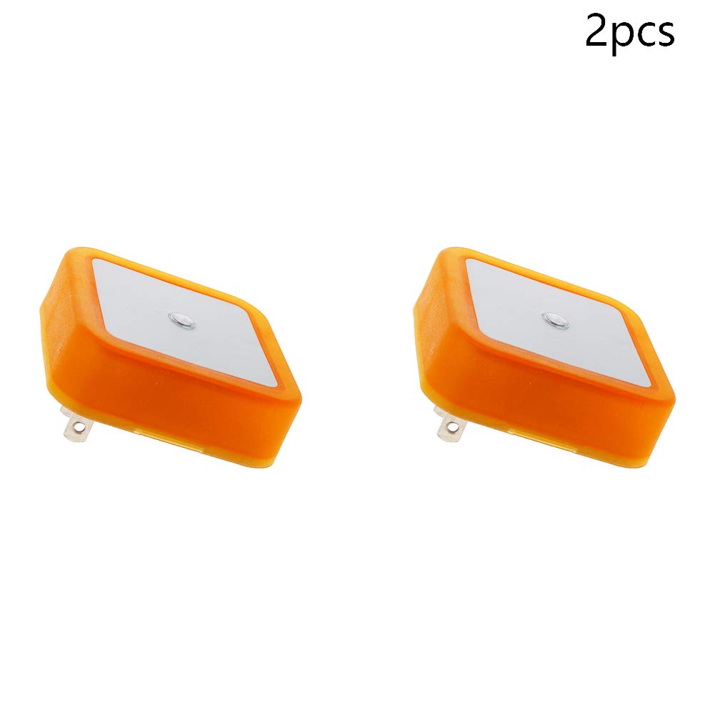 Othmro 2-Pack Plug-in LED Night Lights with Auto Dusk-to-Dawn Sensor - Warm Yellow ABS Bulb (L62×W62×H40) for Bedroom, Kitchen, Hallway - Energy Saving Christmas Decor & Safety Lighting
