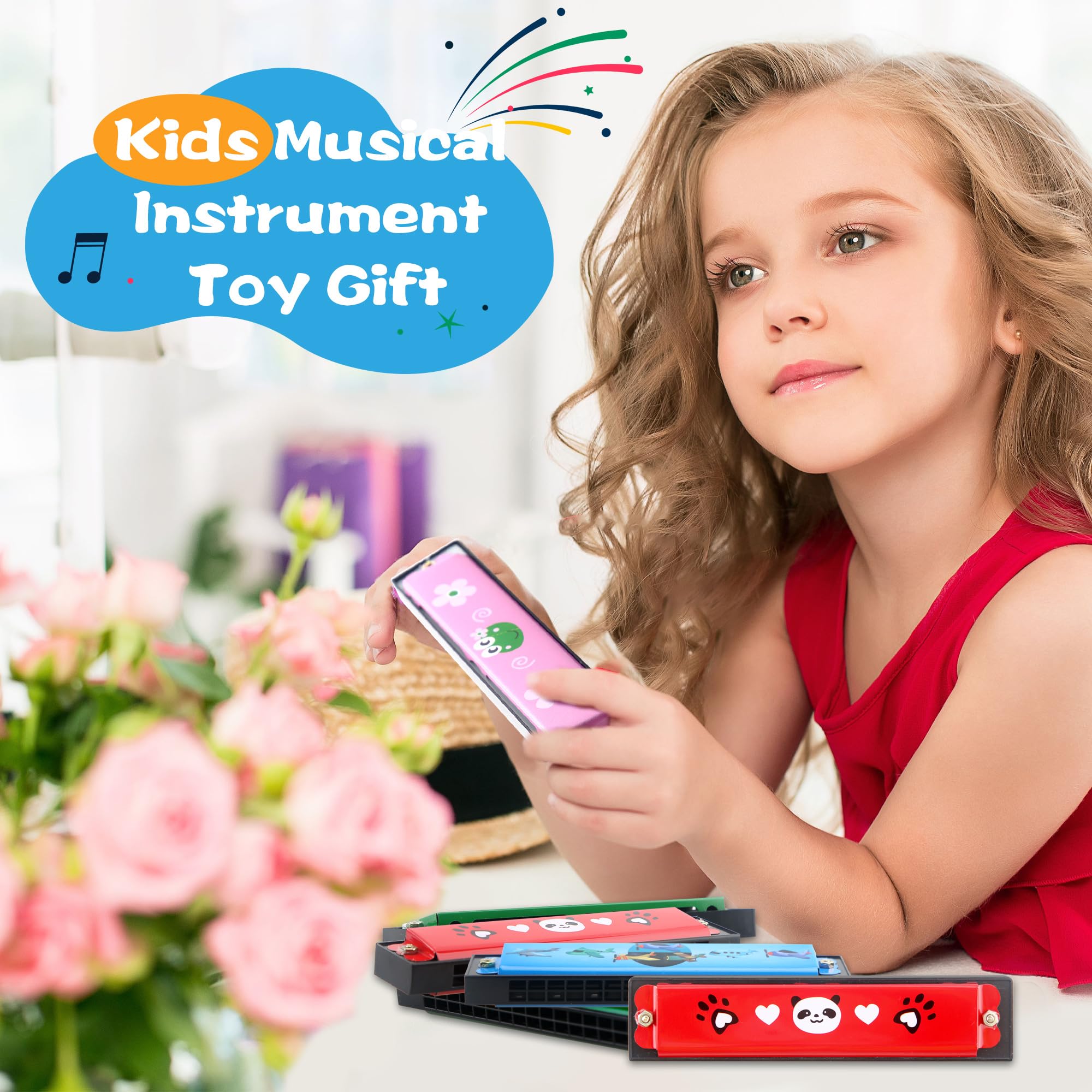 16-Hole Cartoon Harmonica Toy - 30 Pack for Kids & Adults | Musical Gift for Beginners, Parties & Learning