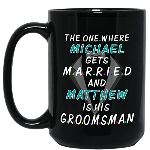 Groom and Groomsman Black Mug