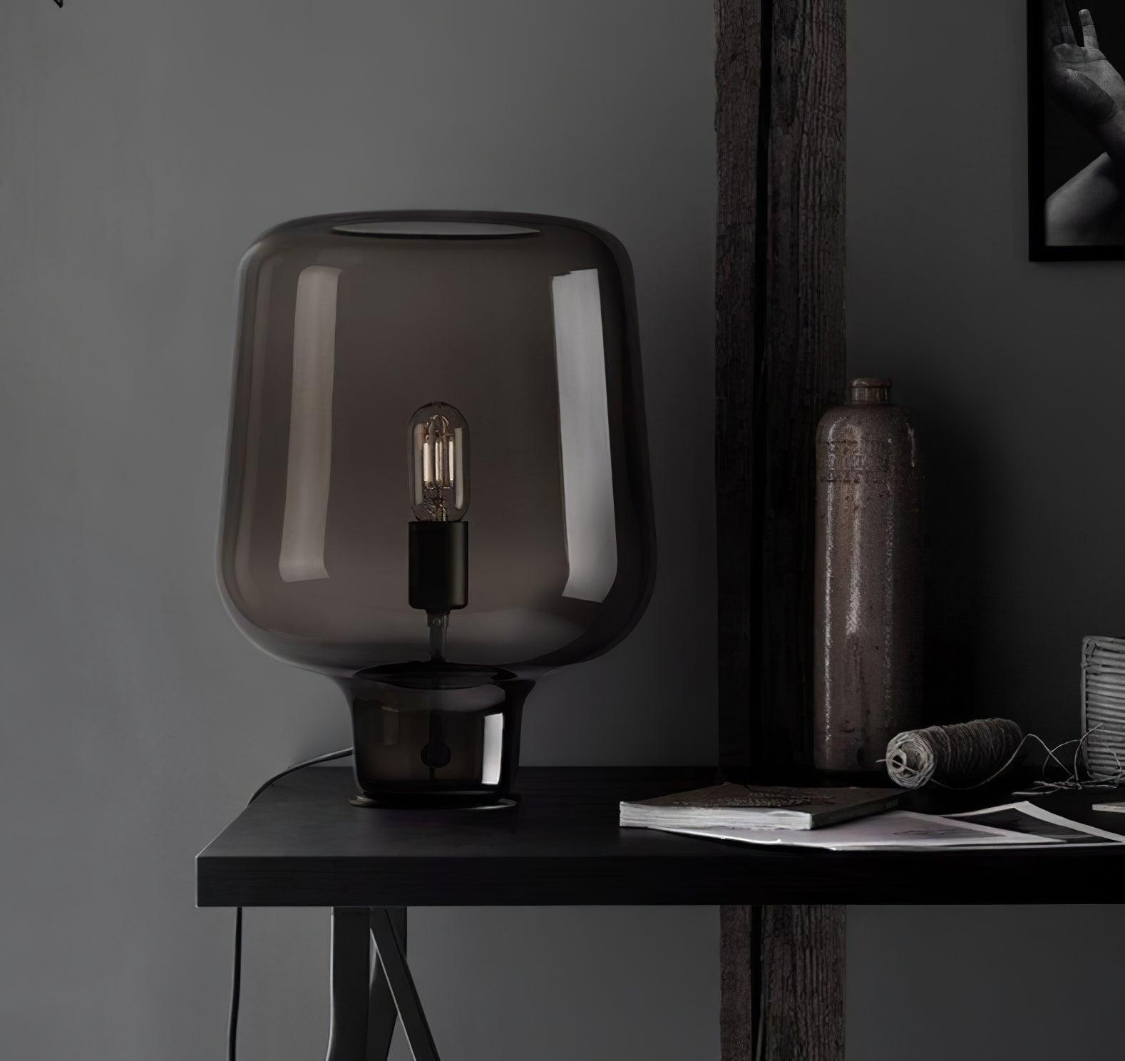Modern Teutonic Glass Table Lamp - Elegant Home & Office Lighting for Living Room, Bedroom, or Study Desk