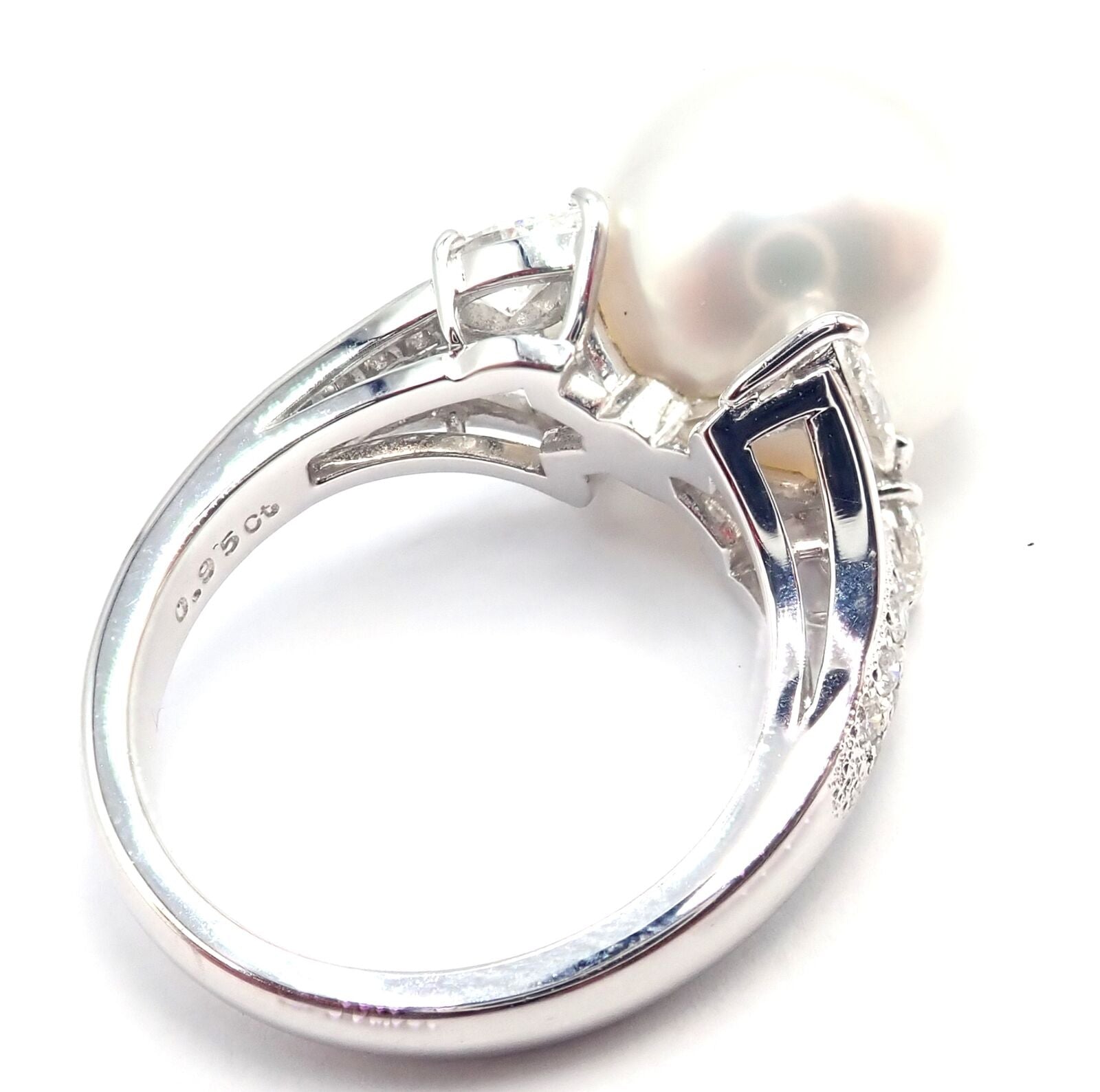 Authentic Mikimoto Platinum Diamond 12.5mm South Sea Pearl Ring - Luxury Jewelry for Weddings, Anniversaries & Special Occasions