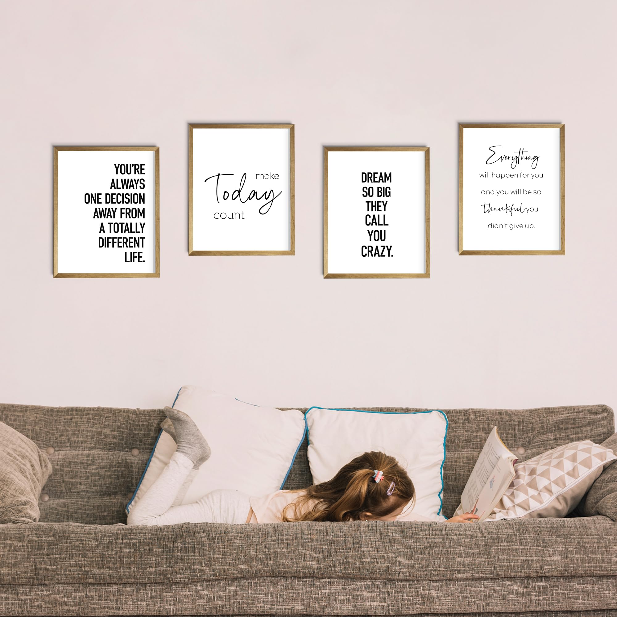 Inspirational Wall Decor with Motivational Quotes - 8x10 Unframed Positive Affirmation Art Prints for Home, Bedroom, Living Room & Office | Perfect for Daily Encouragement & Modern Interior Design