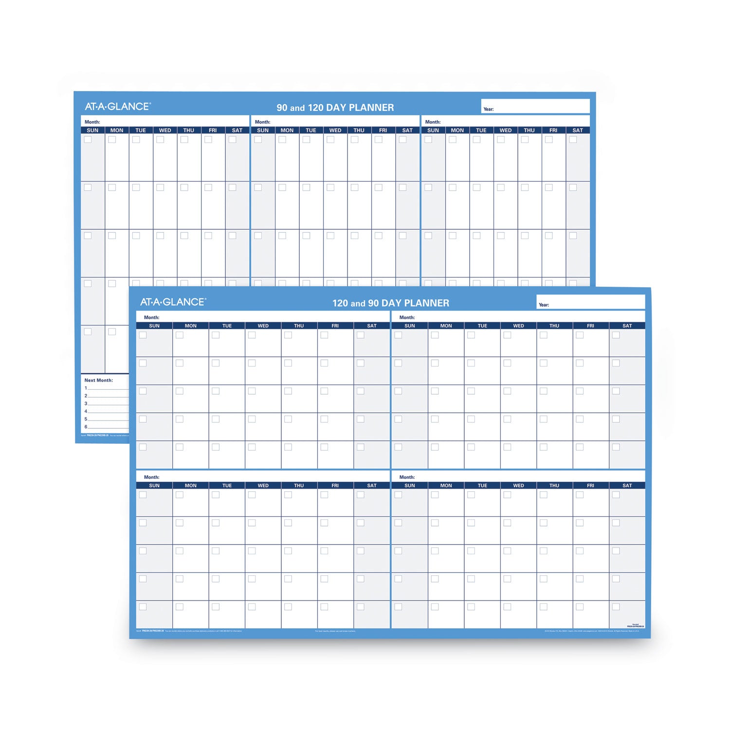 AT A GLANCE® 90/120 Day Undated Horizontal Erasable Wall Calendar Planner - 36