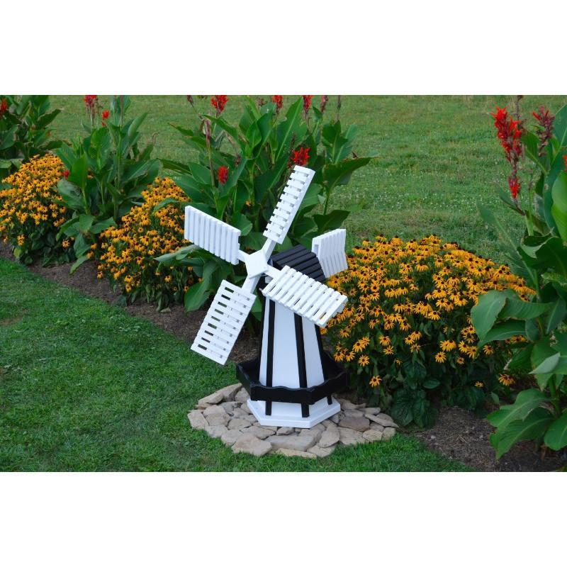 Dutch Windmill Outdoor Decor - Pressure Treated Wooden Garden Ornament for Yard, Patio & Lawn Decoration | Rustic Farmhouse Style Windmill for Backyard Landscape & Farm Theme Decor