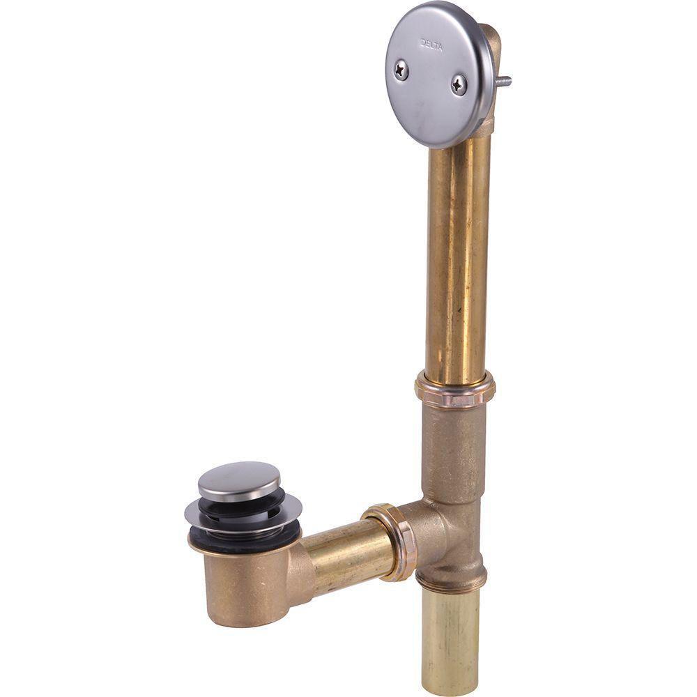Delta 1-1/4 Inch Brass Bath Drain Waste Assembly - Stainless Steel Finish (Model 538101) | Durable Bathroom Sink Drain for Home & Commercial Use