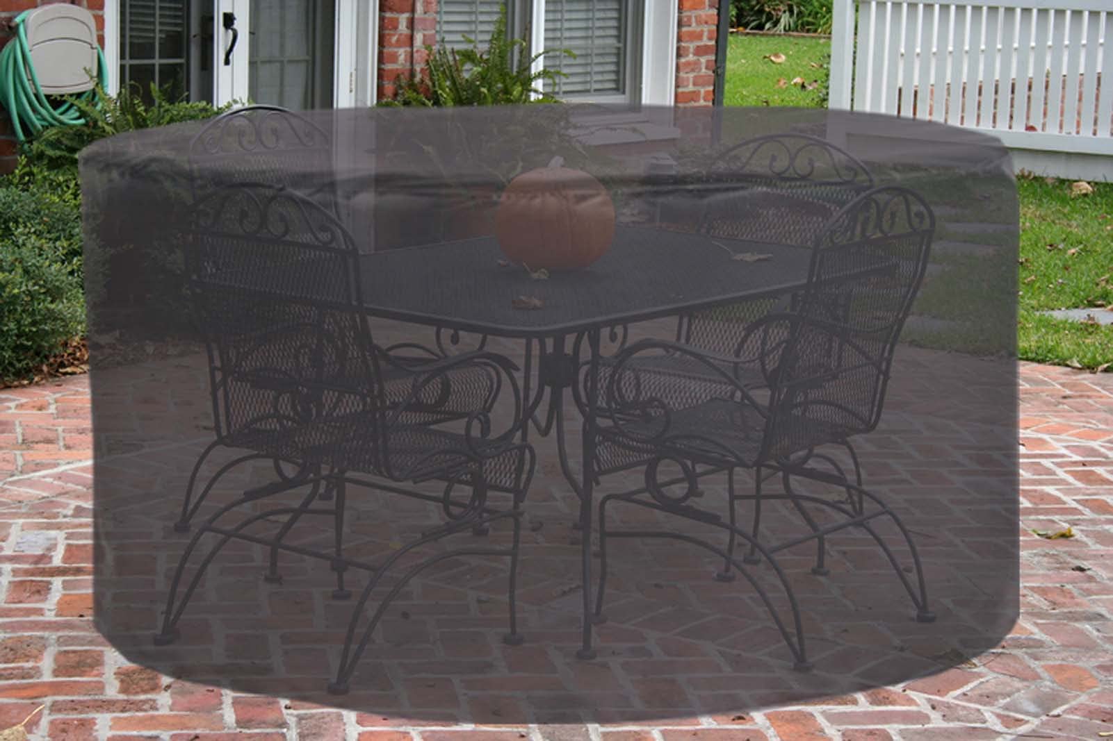53x31 Inch Heavy Duty Waterproof Round Patio Furniture Cover - 420D UV Resistant Fabric for Outdoor Dining Table & Chairs Set - Perfect for Backyard, Garden, and Poolside Protection