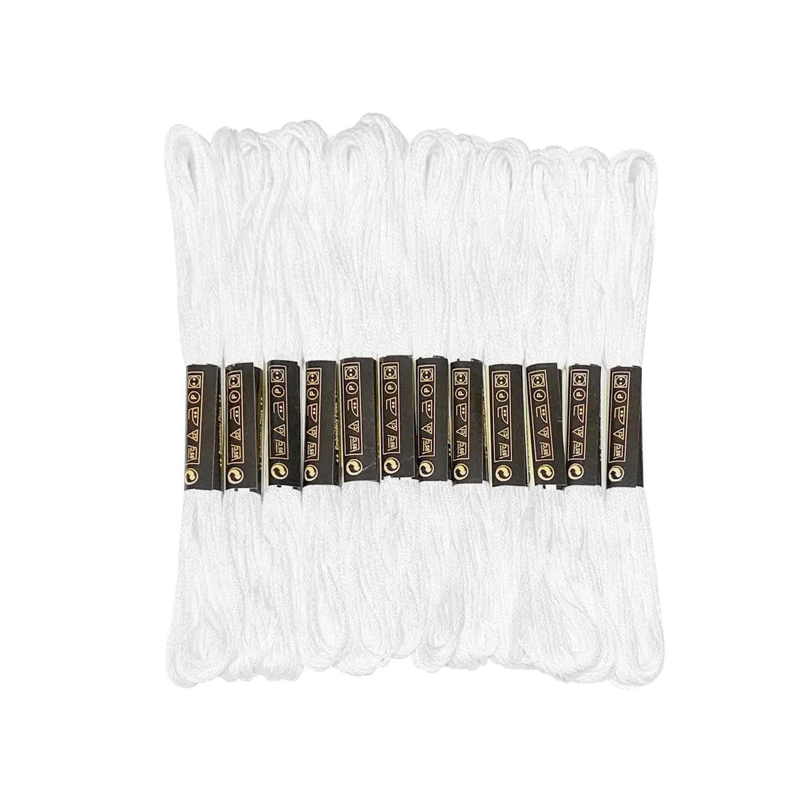 12 Skeins White Embroidery Floss for Friendship Bracelets, Cross Stitch & DIY Crafts - Soft Cotton Thread for Jewelry Making, Sewing & Scrapbooking Projects (White)