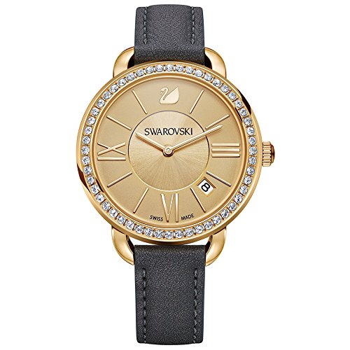 Swarovski Aila Day Watch for Women - Gold Tone Stainless Steel Bracelet with Crystal Accents 5221141 | Elegant Dress Watch for Office, Party & Special Occasions