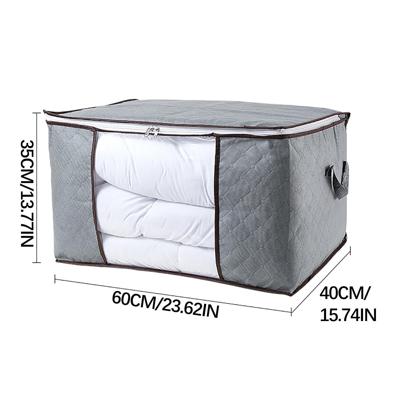 90L Large Foldable Storage Bags - 2 Pack Clothes & Blanket Organizer with Handles | Space-Saving Closet Storage Solution for Bedding, Comforters & Seasonal Clothing