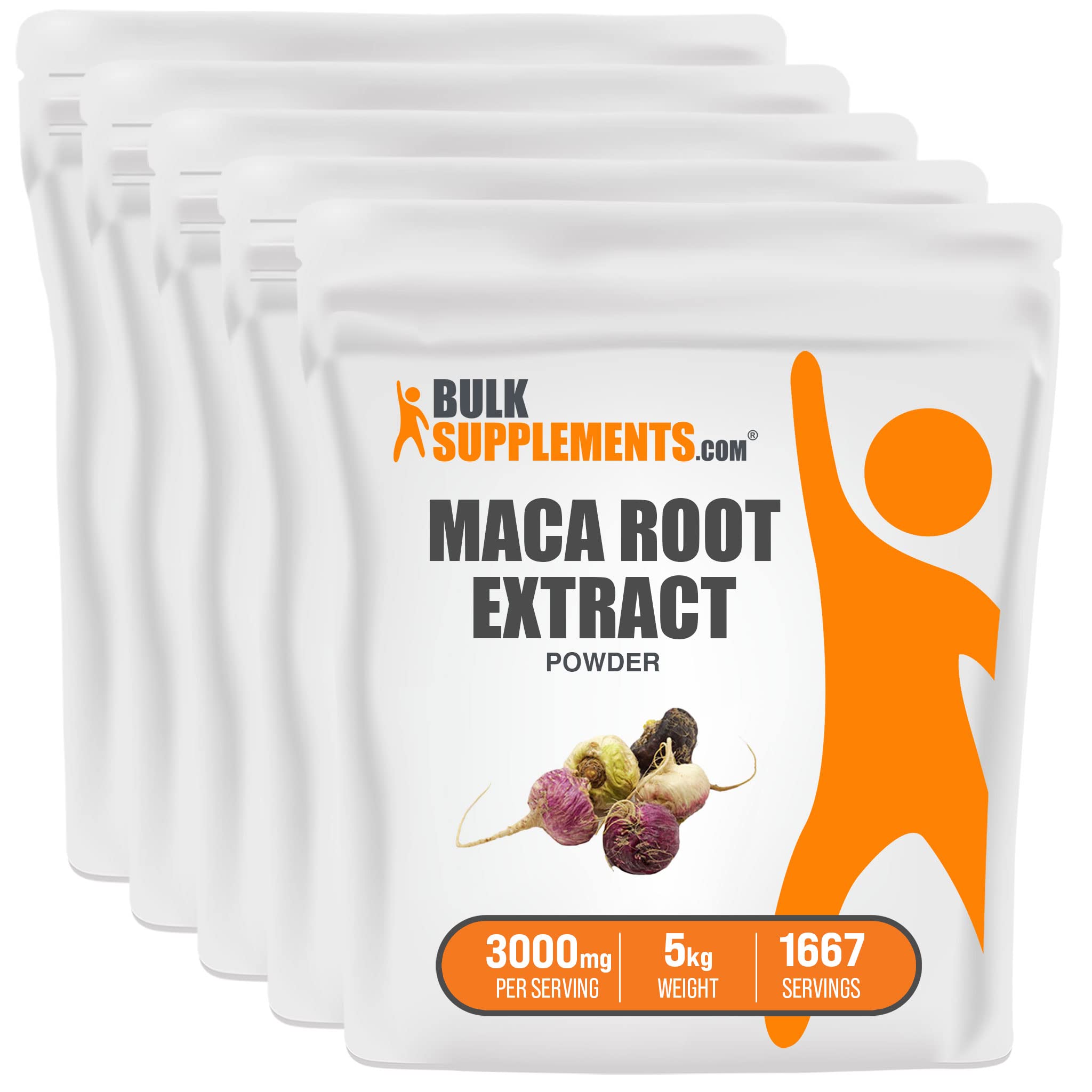 Organic Maca Root Extract Powder 3000mg per Serving - Vegan, Gluten-Free Maca Supplement for Men & Women - 5kg Bulk Pack (5 x 1kg) - Energy Boost, Hormone Balance & Natural Wellness Support