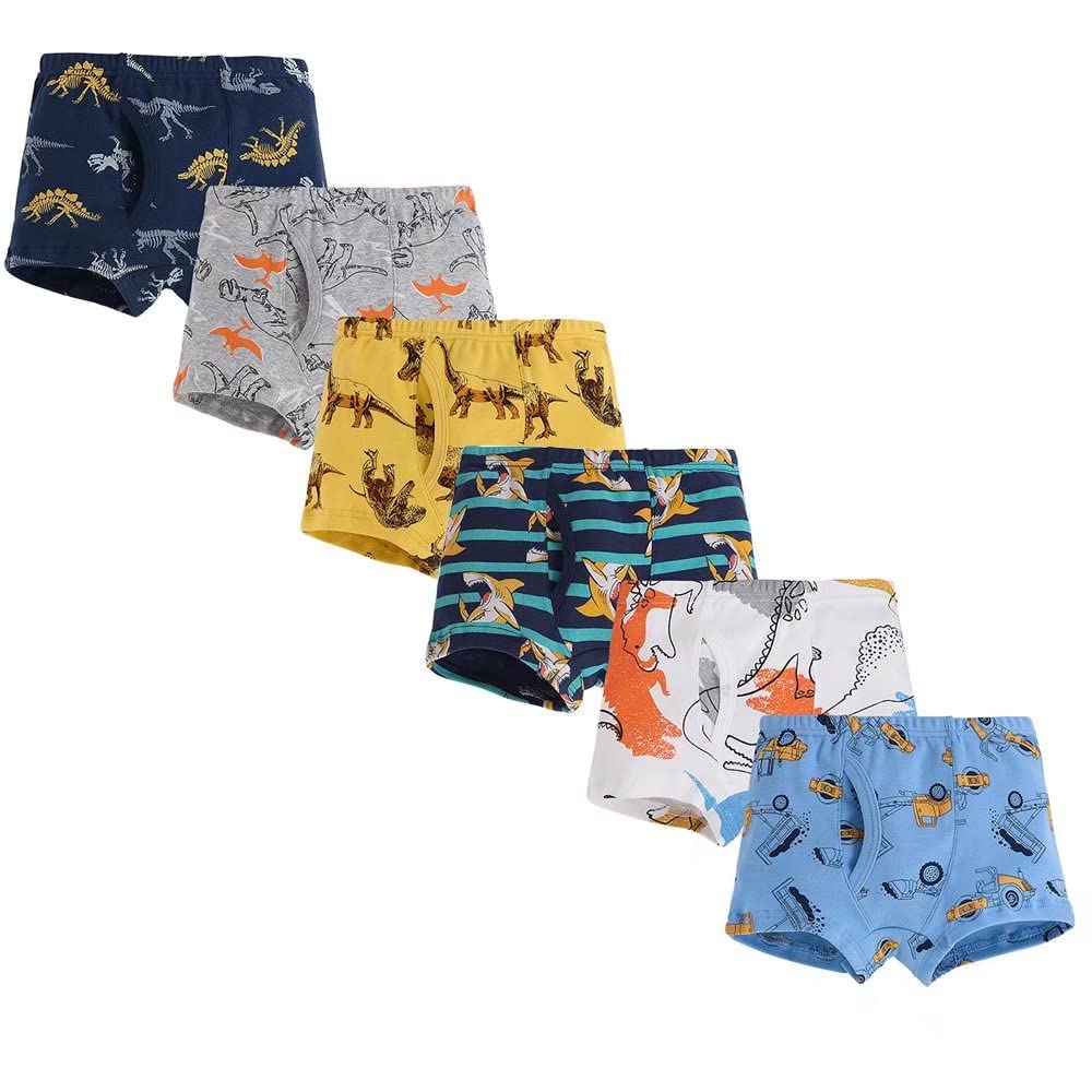 Benetia Boys' Cotton Underwear 6-Pack - Soft Breathable Kids' Underwear for School, Sports & Everyday Comfort