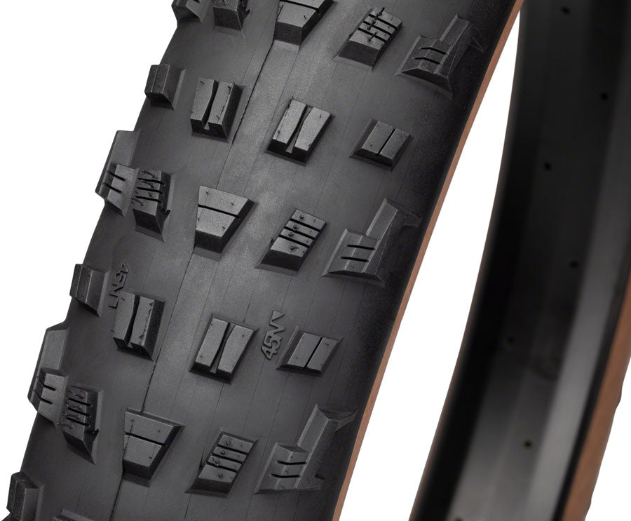 45NRTH Vanhelga 27.5x4 Tubeless Folding Fat Bike Tire - 60 TPI, Black/Tan - Winter & Snow Traction for Mountain Biking, Trail Riding & Off-Road Adventures