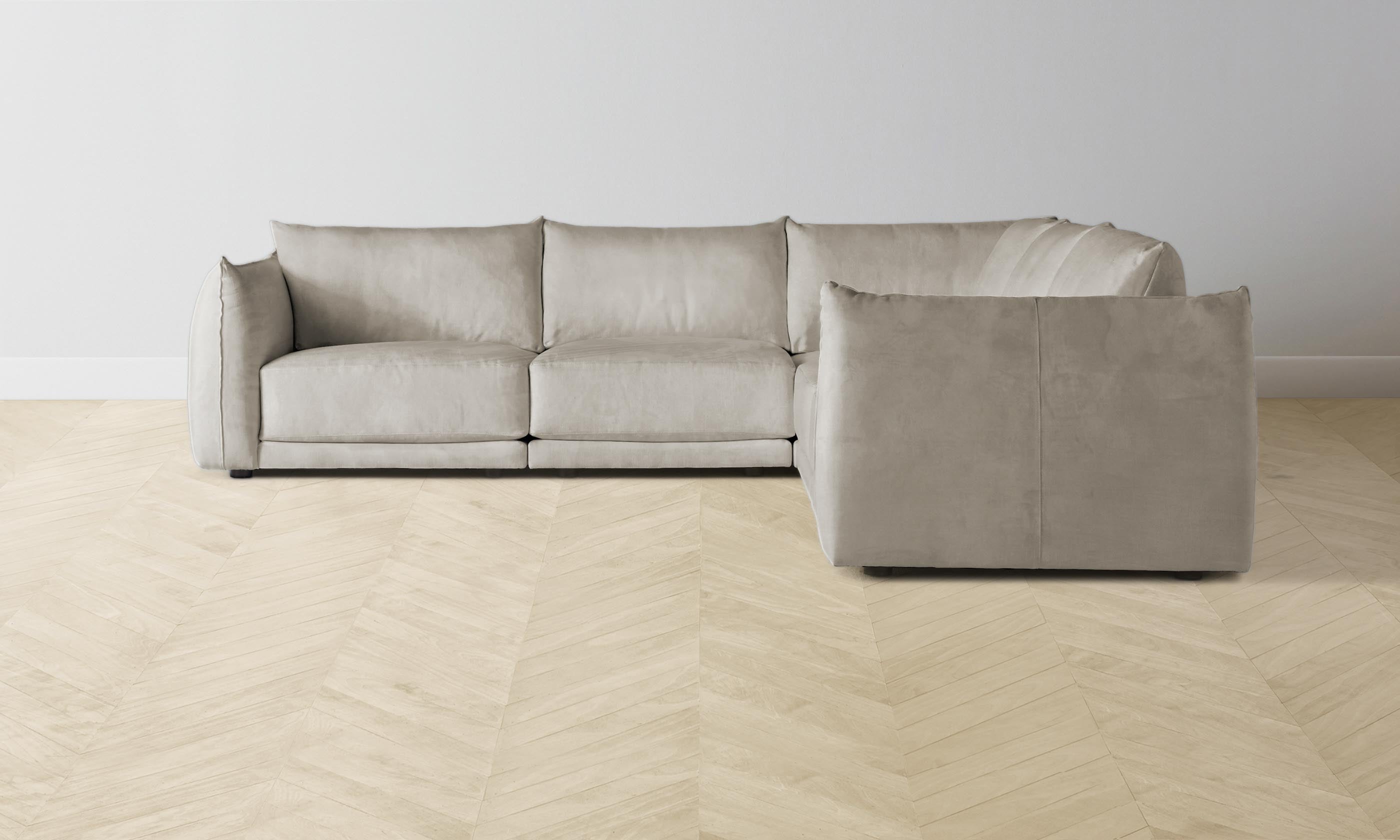 The Jones Modular Sectional Sofa - Performance Velvet Taupe Upholstery | Modern Living Room Furniture for Small Spaces & Apartments