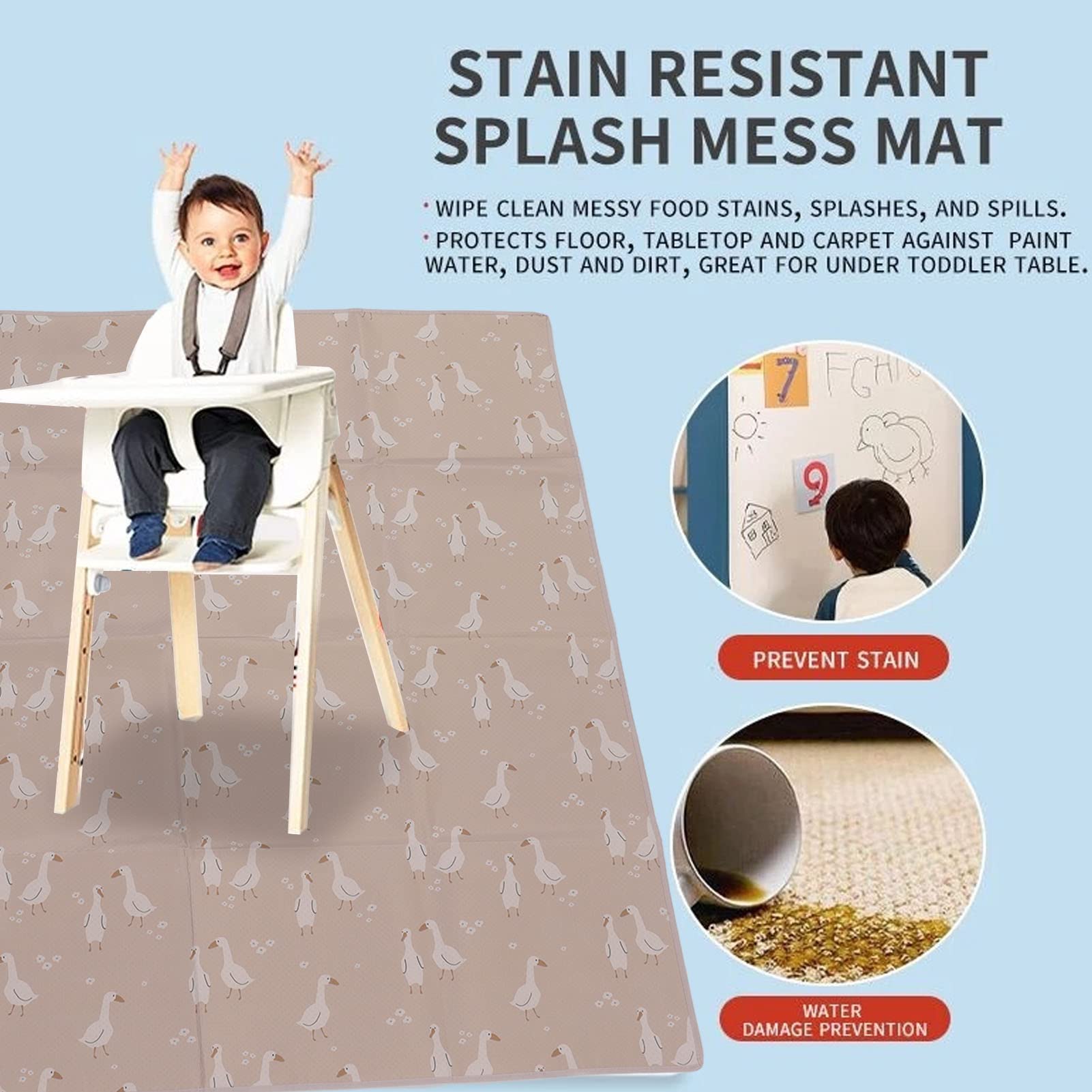 Baby Play Mat - Waterproof Reversible Non-Slip Nursery Rug for Crawling, Tummy Time & Playtime | Indoor/Outdoor Use for Home, Daycare & Travel | Eco-Friendly Baby Care Floor Mat