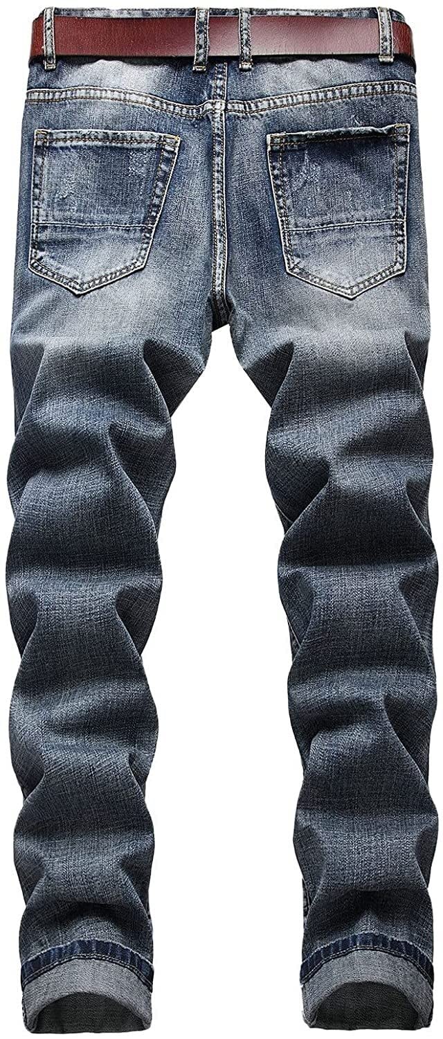 Men's Hip Hop Jeans - Slim Fit Denim Pants for Men | Straight Leg Casual Jeans | Streetwear Fashion for Everyday Wear & Urban Style