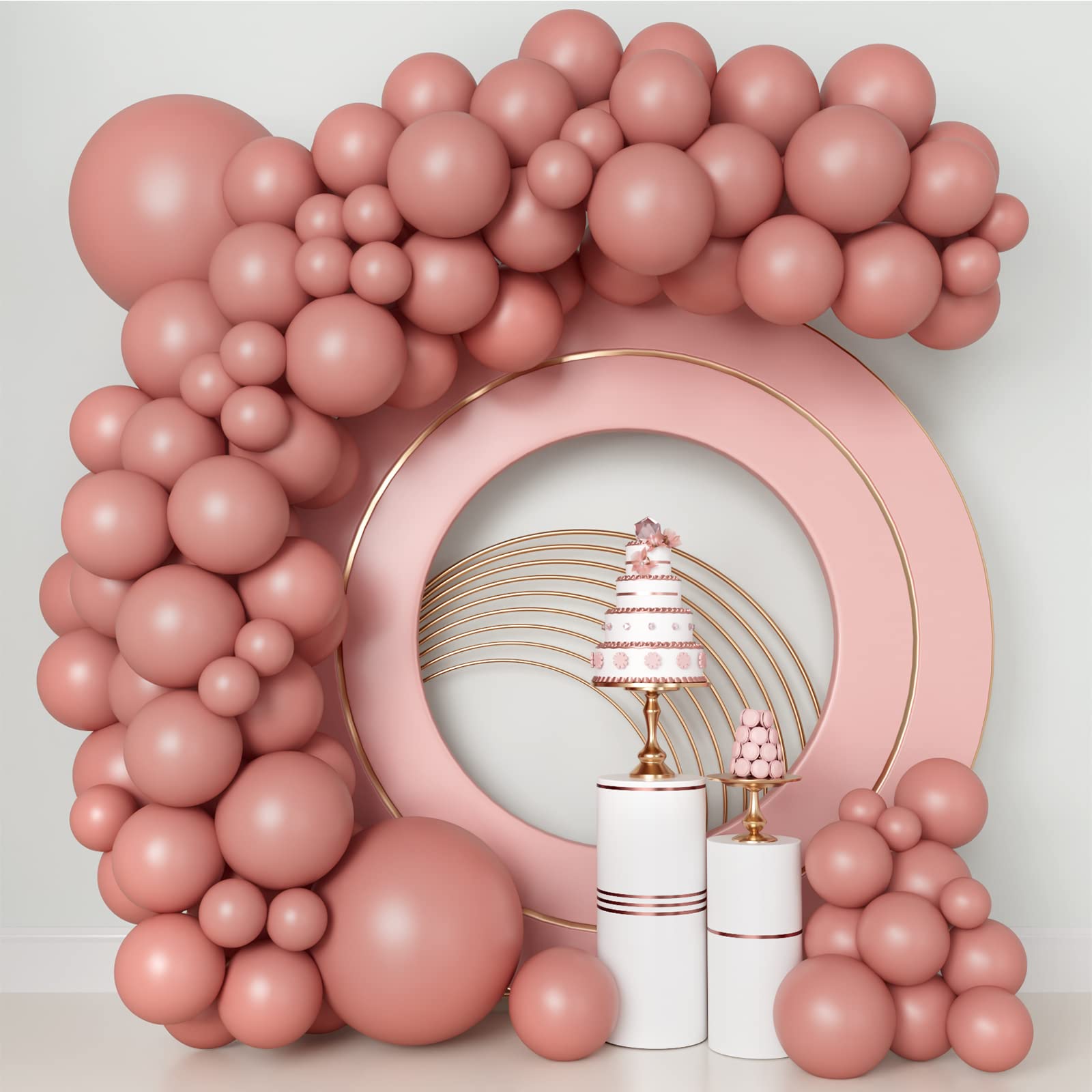**84PCS Vintage Dusty Pink Balloons Garland Arch Kit - 5/10/12/18 Inch Latex Balloons for Birthday Party, Baby Shower, Wedding & Bridal Decorations - Perfect for Indoor & Outdoor Events**