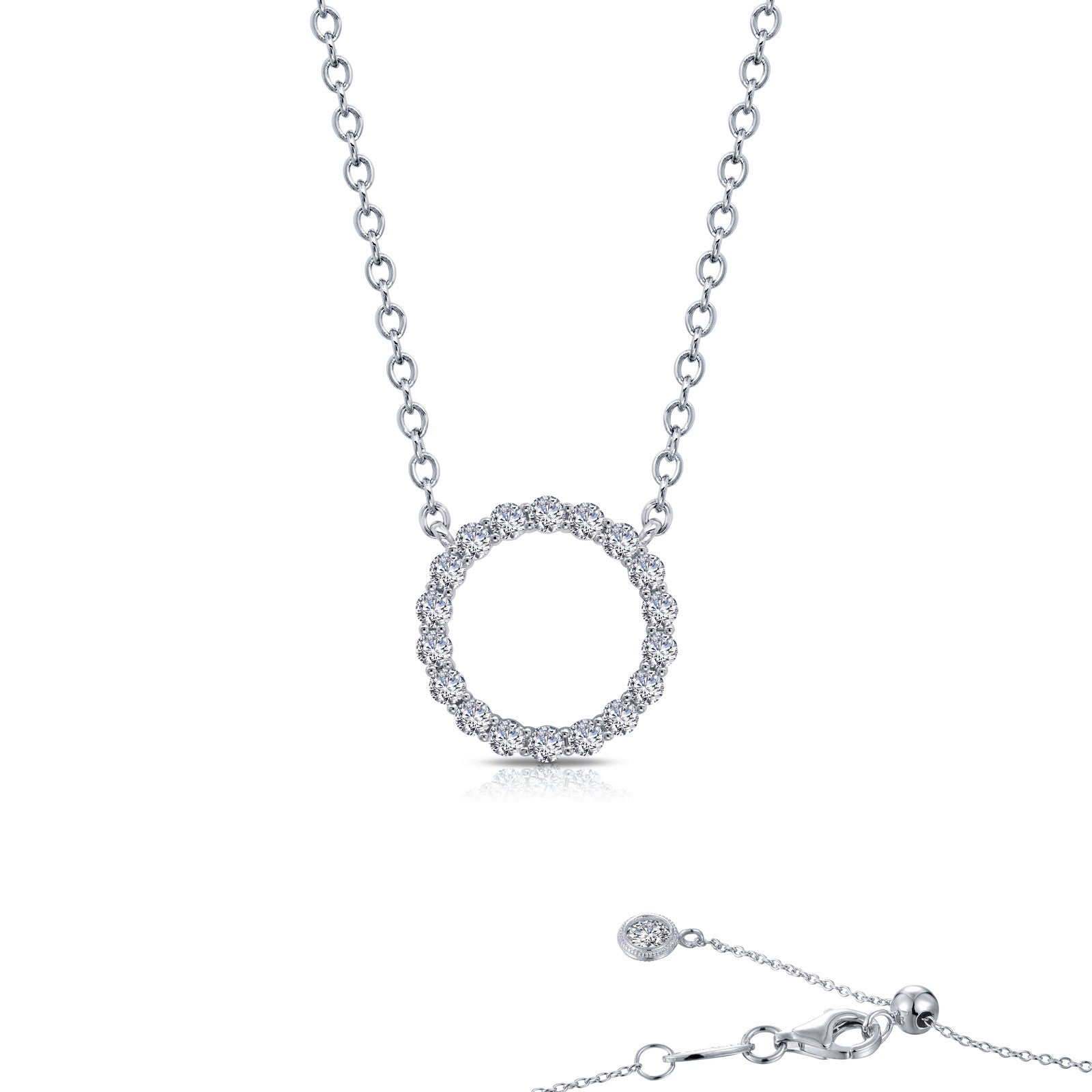 0.88 CTW Open Circle Necklace for Women - Elegant Gold/Silver Pendant Jewelry Gift for Birthday, Anniversary & Valentine's Day - Perfect for Everyday Wear & Special Occasions