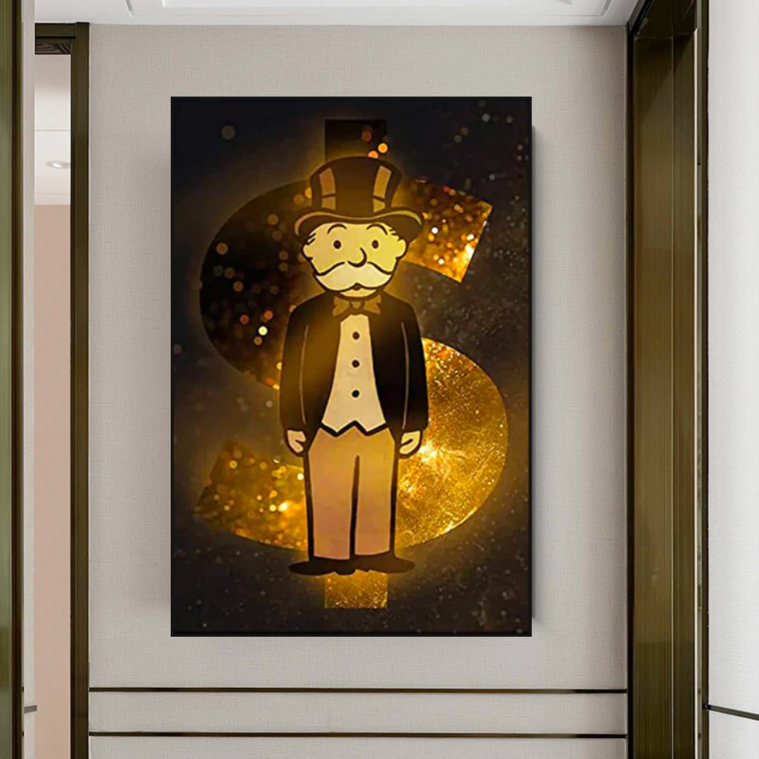Alec Monopoly Man Gold Figurine - Unique Collectible Art Piece for Home Decor, Office Display & Pop Culture Enthusiasts
