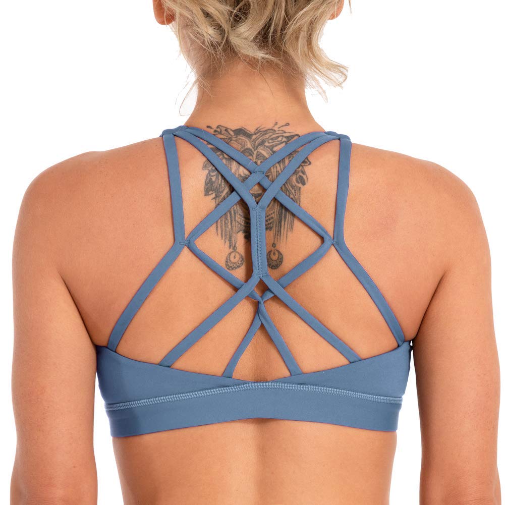 Women's Padded Sports Bras - Low Support Yoga Workout for Gym & Running